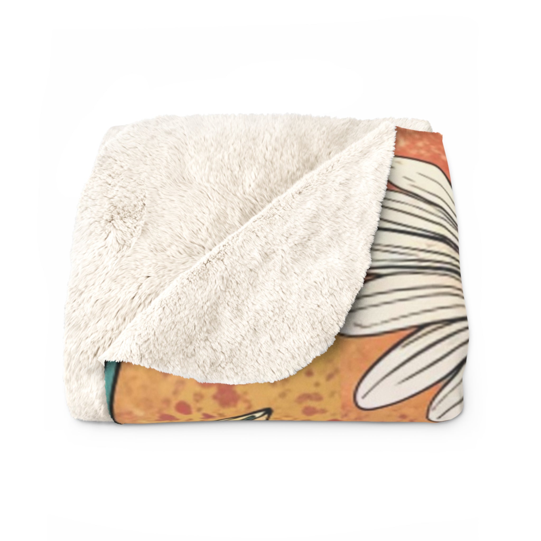 Retro Daisy Dream Sherpa Fleece Blanket, Artsulli - Art is Long, Life is Short, Home Decor, , , , , , , 