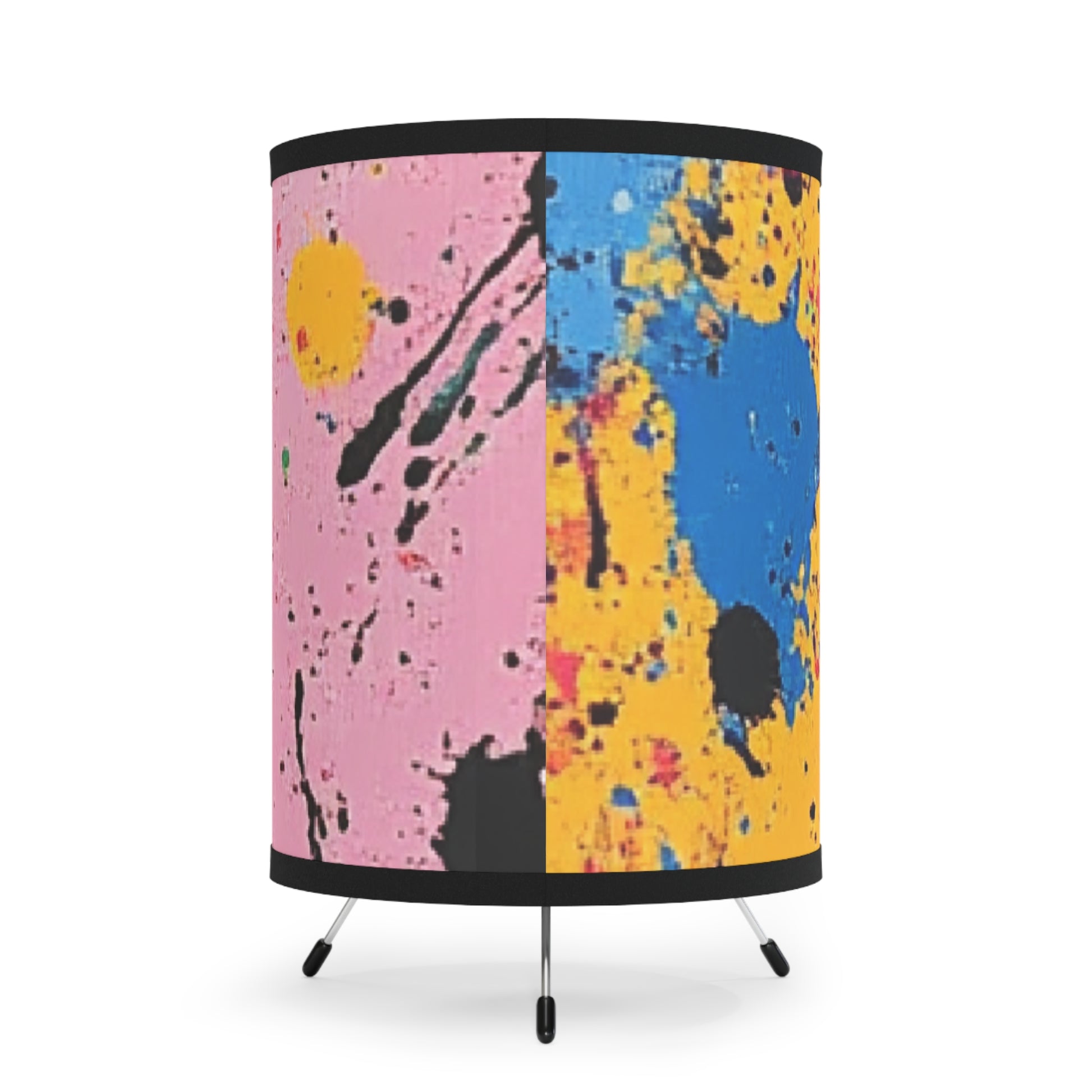 The Colors Of Paint Splatter Tripod Lamp with High-Res Printed Shade, US\CA plug, Artsulli - Art is Long, Life is Short, Home Decor, , , , , , , 