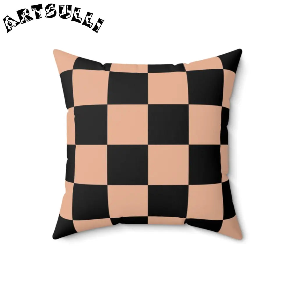 JAKKOUTTHEBXX Checkerboard Soft Orange and Black Spun Polyester