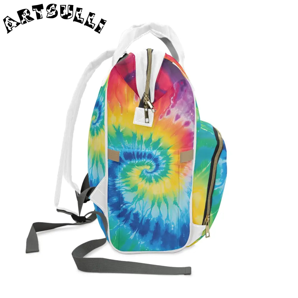 JAKKOUTTHEBXX Colorful Tie Dye Diaper Backpack 2025