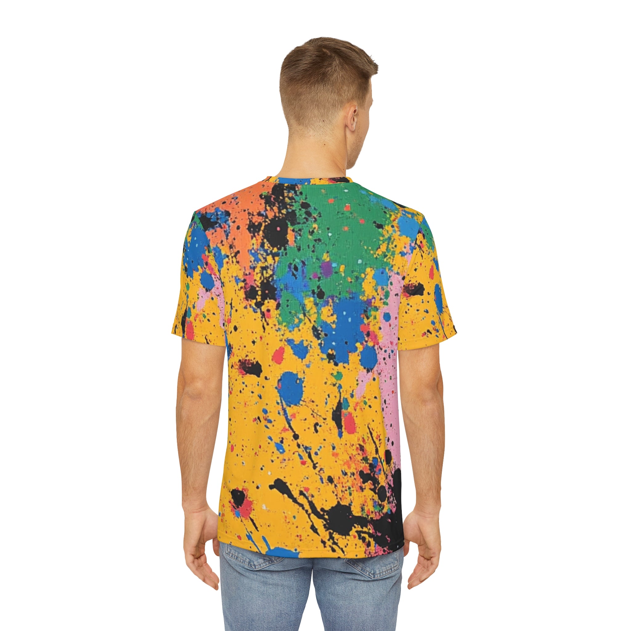 The Colors Of Paint Splatter Men's Polyester Tee (AOP), Artsulli - Art is Long, Life is Short, All Over Prints, , , , , , , 