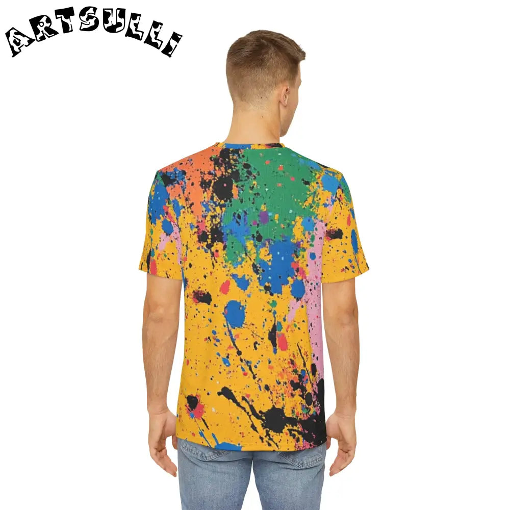 JAKKOUTTHEBXX The Colors Of Paint Splatter Men’s Polyester Tee (AOP)