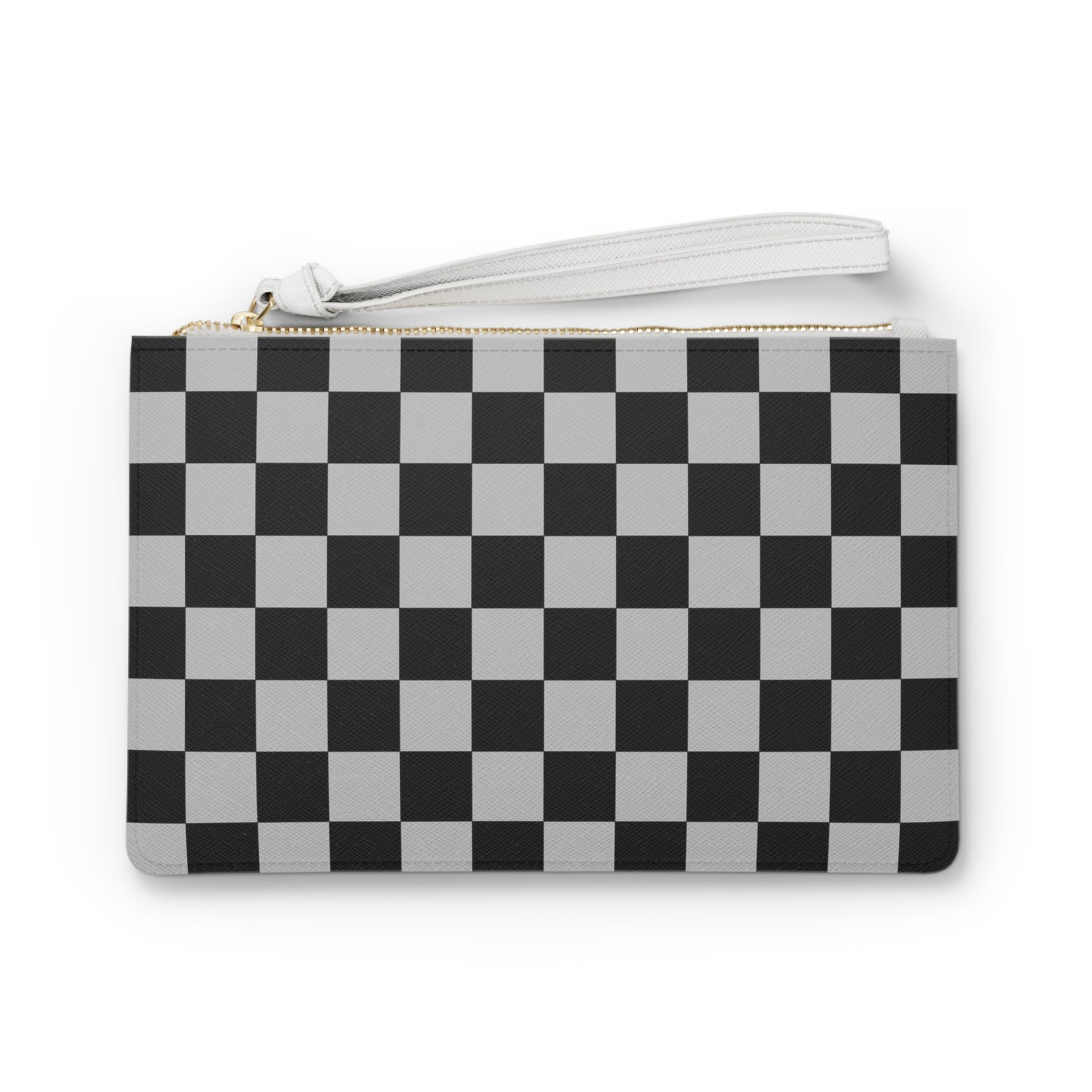 Checkerboard Dada Black and Light Gray Clutch Bag, Artsulli - Art is Long, Life is Short, Bags, Size, One size, , , , , 28237935757285944082