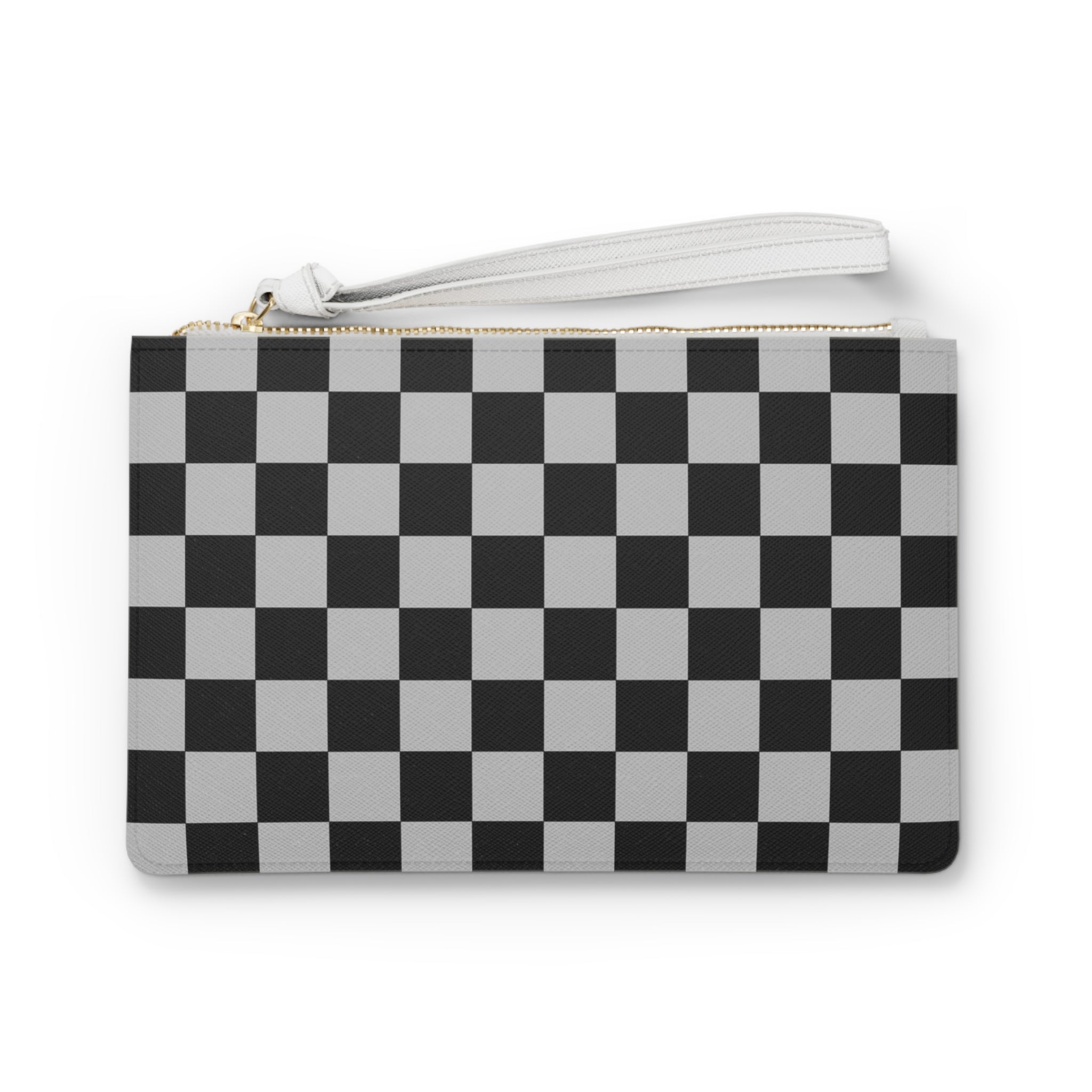 Checkerboard Dada Black and Light Gray Clutch Bag, Artsulli - Art is Long, Life is Short, Bags, Size, One size, , , , , 28237935757285944082