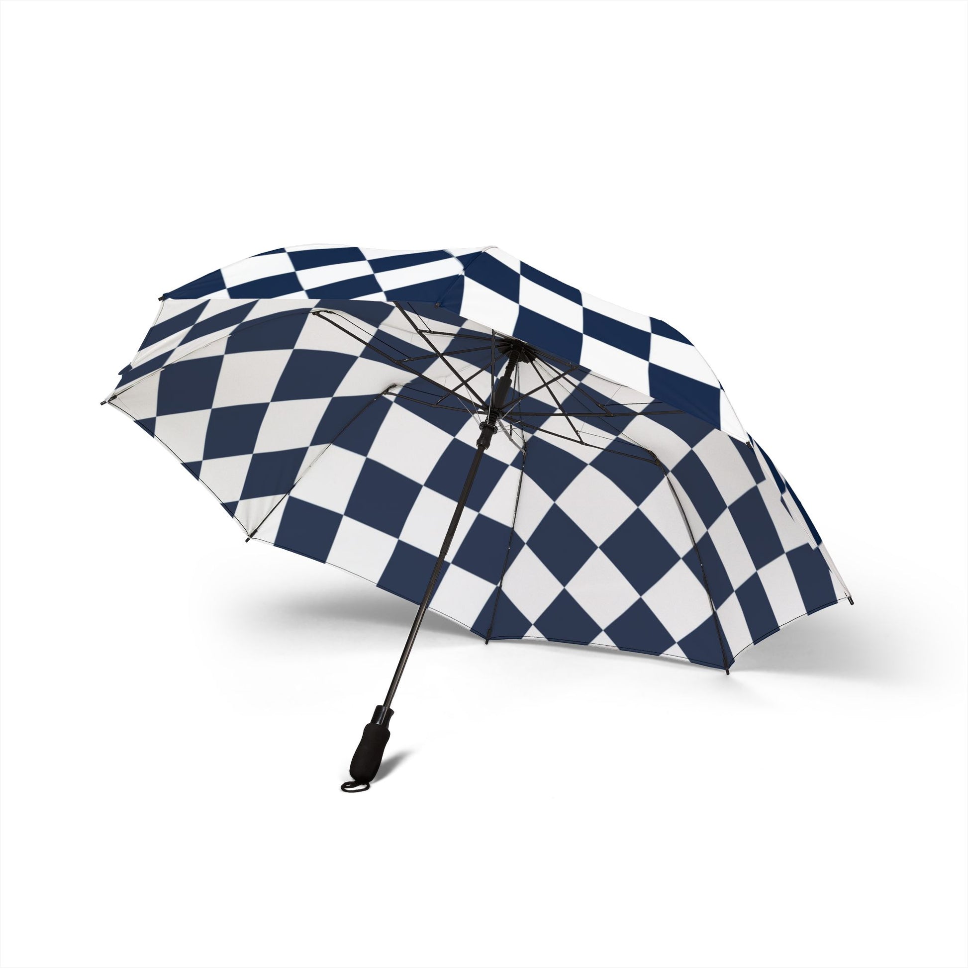Checkerboard White and Black Semi-Automatic Foldable Umbrella, Artsulli - Art is Long, Life is Short, Accessories, , , , , , , 