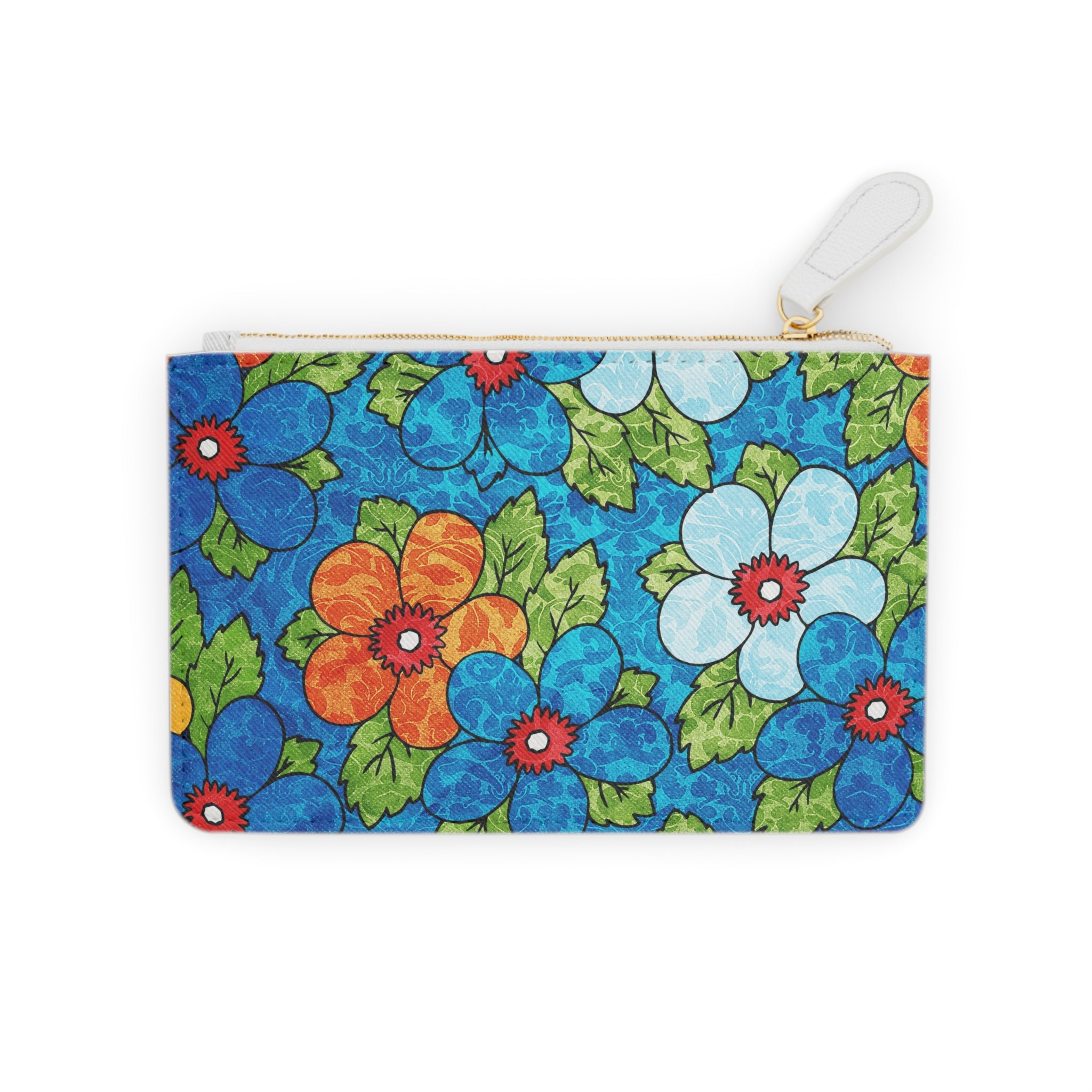 Blue Orange Groovy Mini Clutch Bag, Artsulli - Art is Long, Life is Short, Bags, Size, 6.3” x 4”, Color, White, , , 32106804519458175792