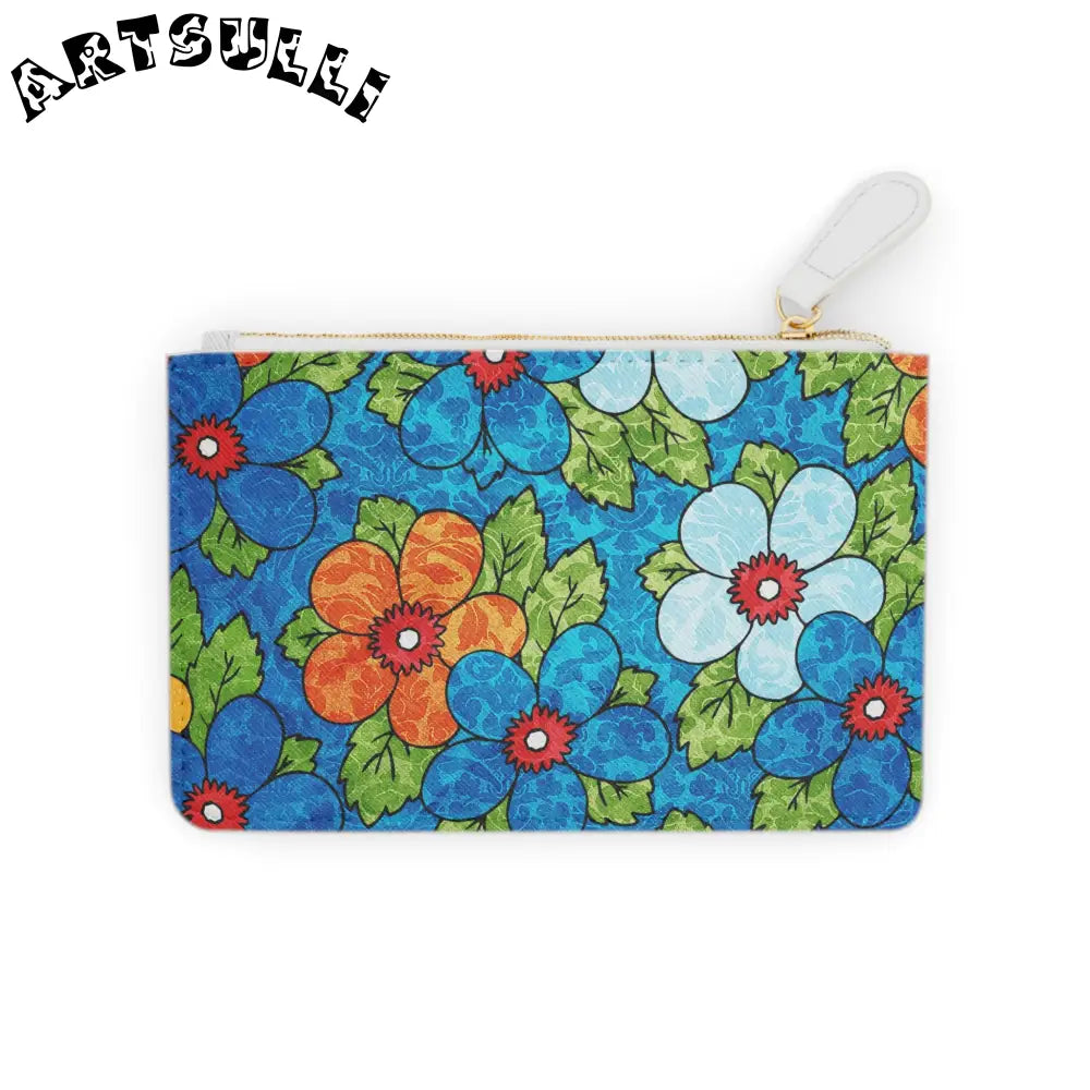 Blue Orange Groovy Mini Clutch Bag, Artsulli - Art is Long, Life is Short, Bags, Size, 6.3” x 4”, Color, White, , , 32106804519458175792