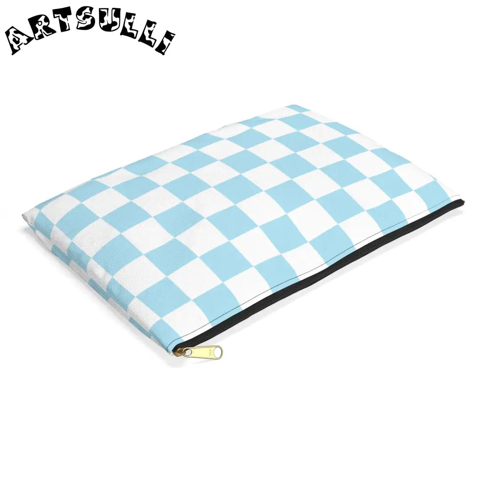 JAKKOUTTHEBXX Checkerboard Sky Blue Accessory Pouch JAKKOUTTHEBXX