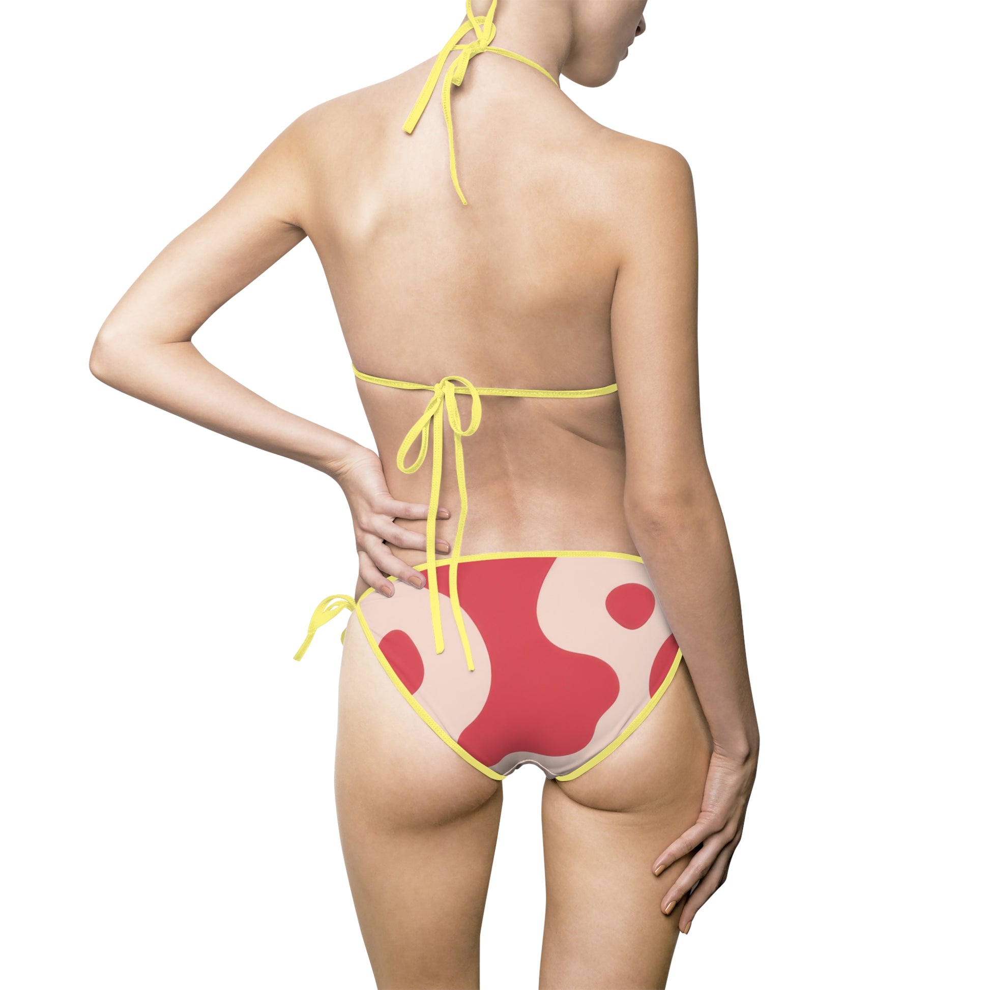 Red Jungle Cow Women's Bikini Swimsuit (AOP), Artsulli - Art is Long, Life is Short, All Over Prints, , , , , , , 