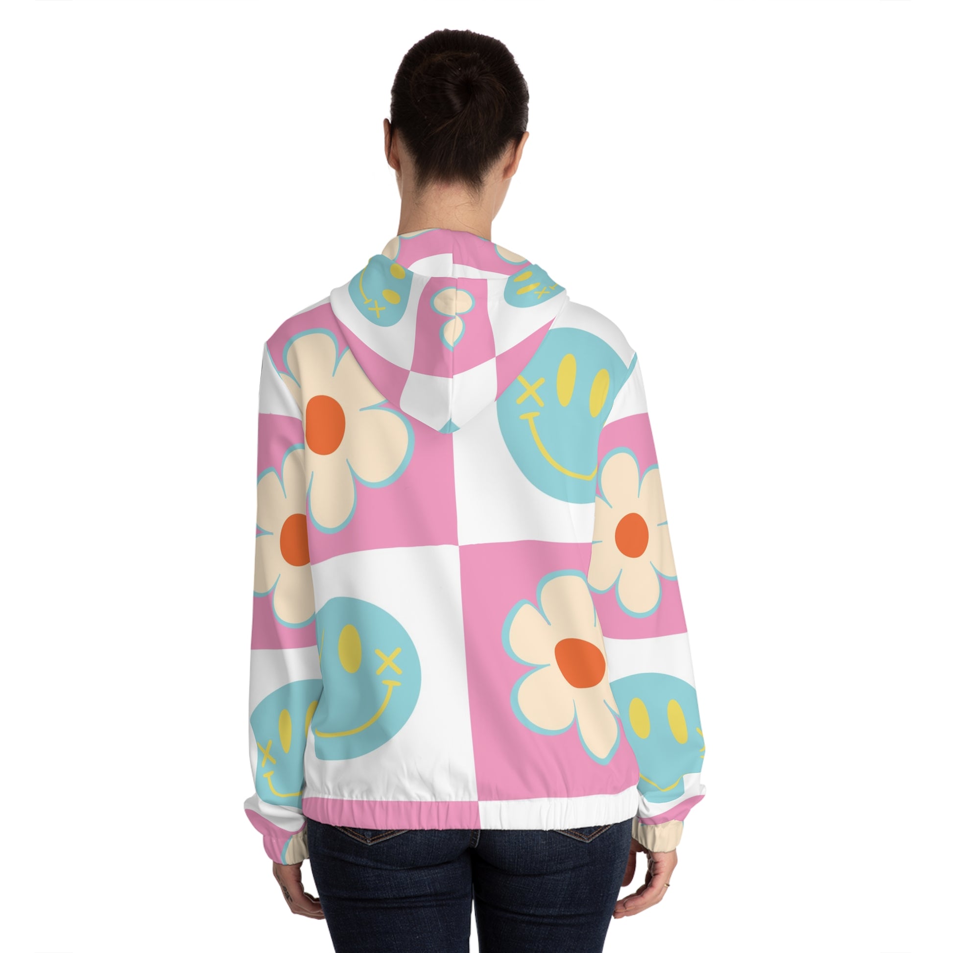Madotsukis Grin Bloom Women’s Full-Zip Hoodie (AOP), Artsulli - Art is Long, Life is Short, All Over Prints, , , , , , , 