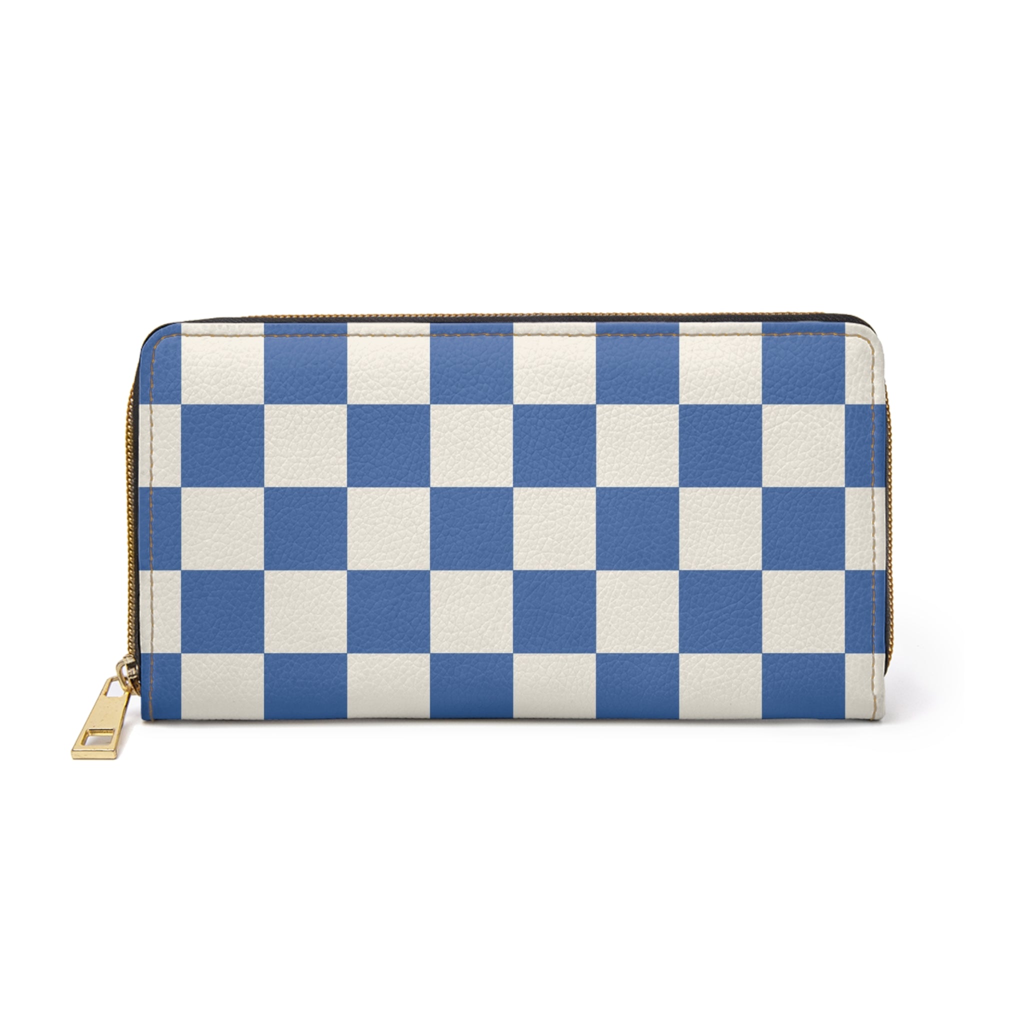 Checkerboard II Blue Zipper Wallet, Artsulli - Art is Long, Life is Short, Accessories, Size, One size, Color, White, , , 29957462662210970709