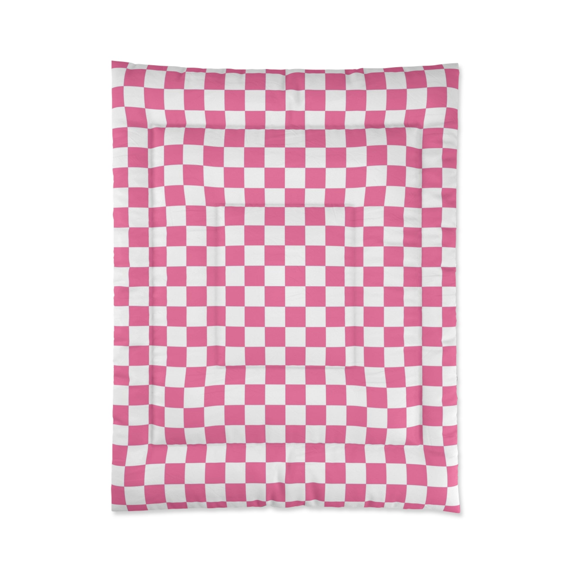 Yuyushiki Pink Check Comforter, Artsulli - Art is Long, Life is Short, Home Decor, Size, 68" × 88", , , , , 15377221063823963584