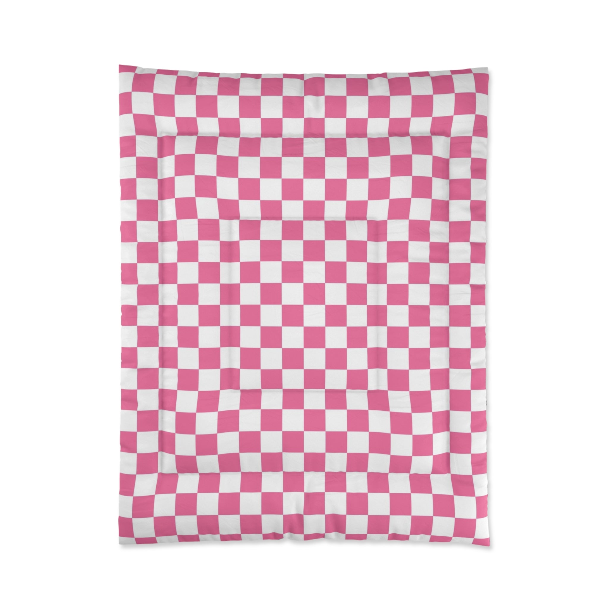 Yuyushiki Pink Check Comforter, Artsulli - Art is Long, Life is Short, Home Decor, Size, 68" × 88", , , , , 15377221063823963584