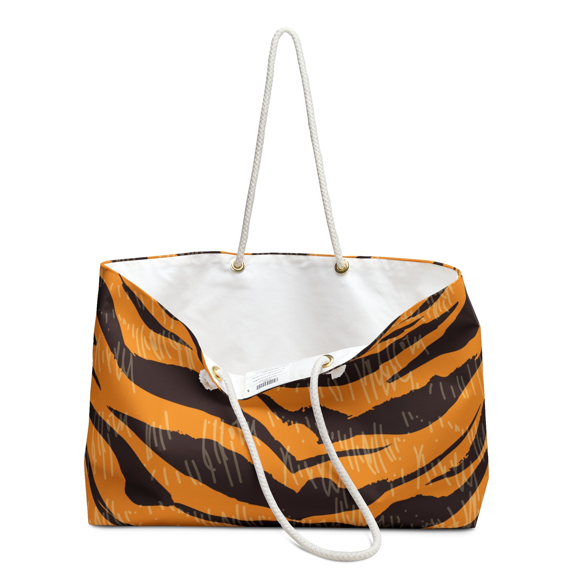 Tiger Scratches Orange & Black Weekender Bag, Artsulli - Art is Long, Life is Short, Bags, , , , , , , 