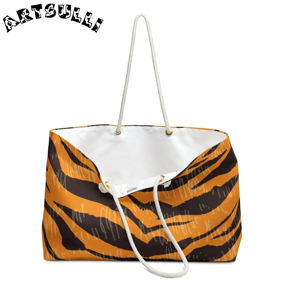JAKKOUTTHEBXX Tiger Scratches Orange & Black Weekender Bag