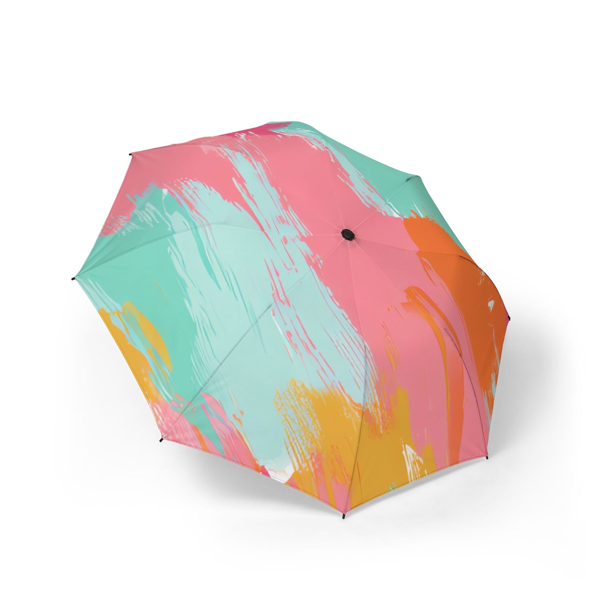 Preppy Pixel Bloom Semi-Automatic Foldable Umbrella, Artsulli - Art is Long, Life is Short, Accessories, Size, One size, , , , , 22284147490088385924