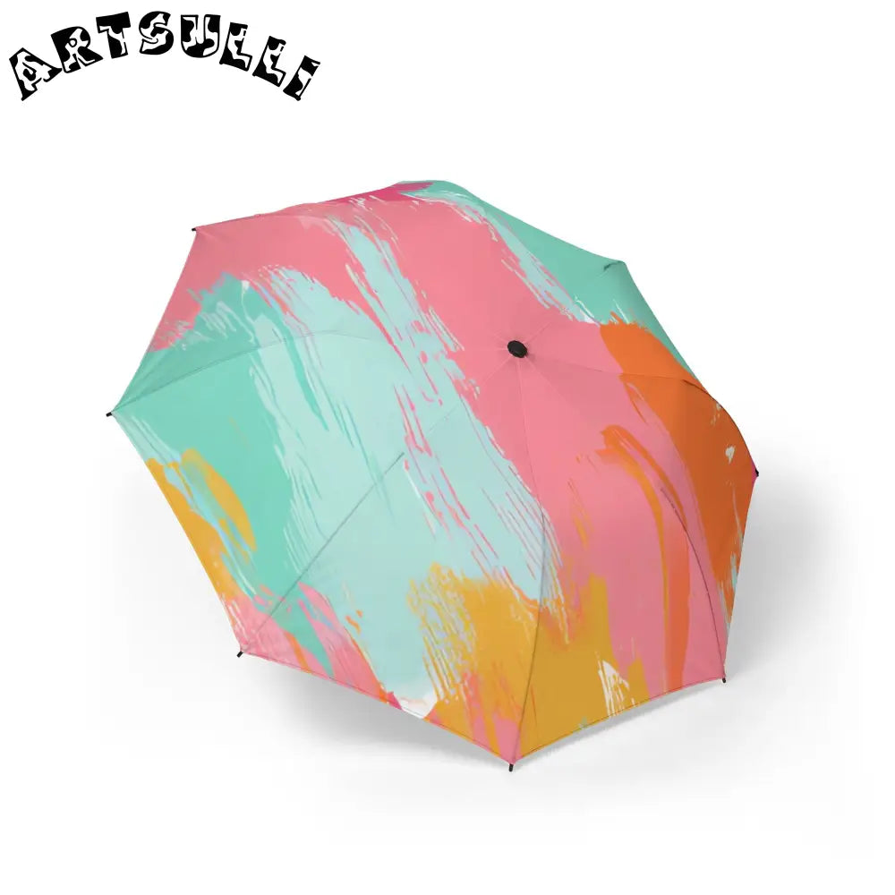 JAKKOUTTHEBXX Preppy Pixel Bloom Semi-Automatic Foldable Umbrella