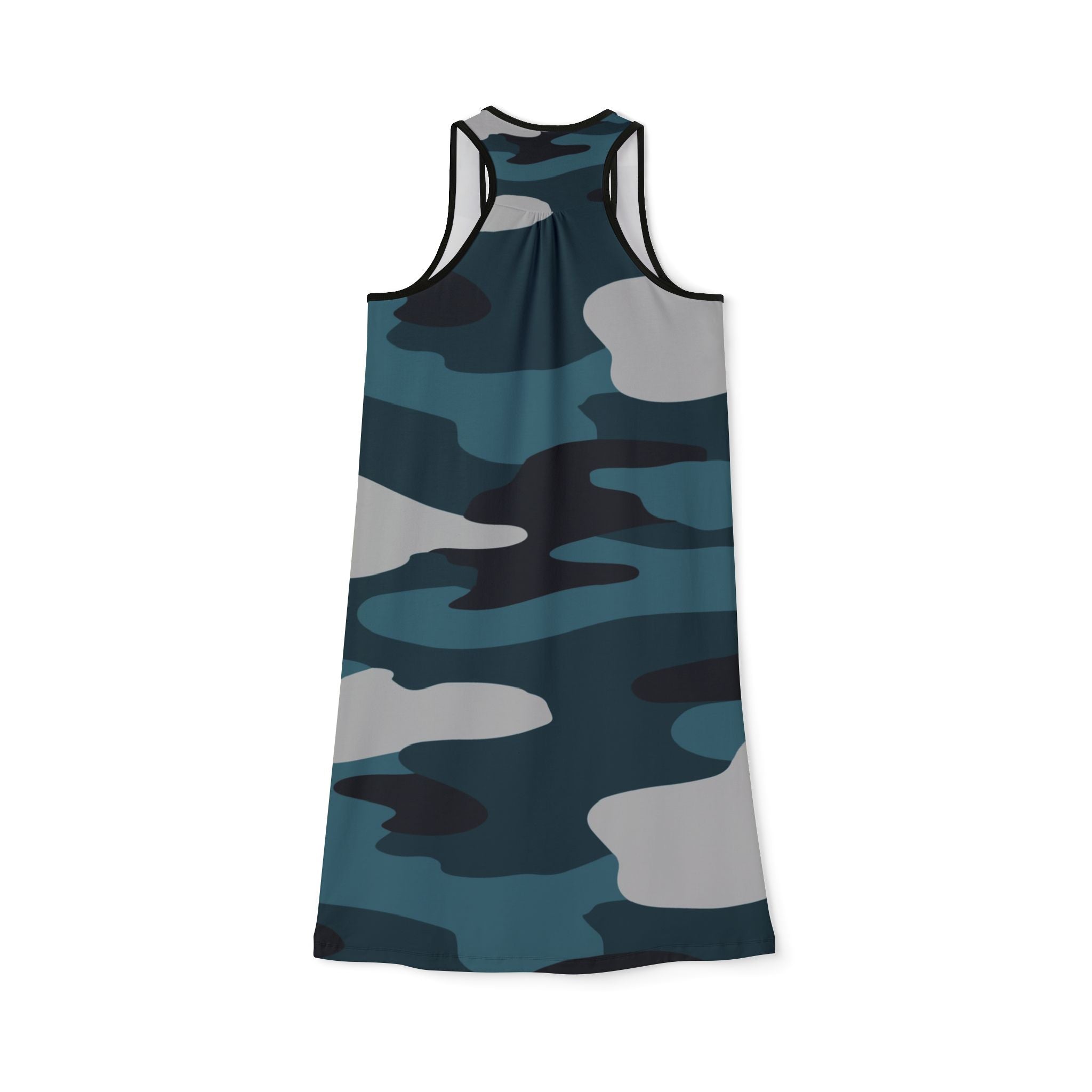 Blue Camouflage Women's Racerback Dress (AOP), Artsulli - Art is Long, Life is Short, Tank Top, , , , , , , 