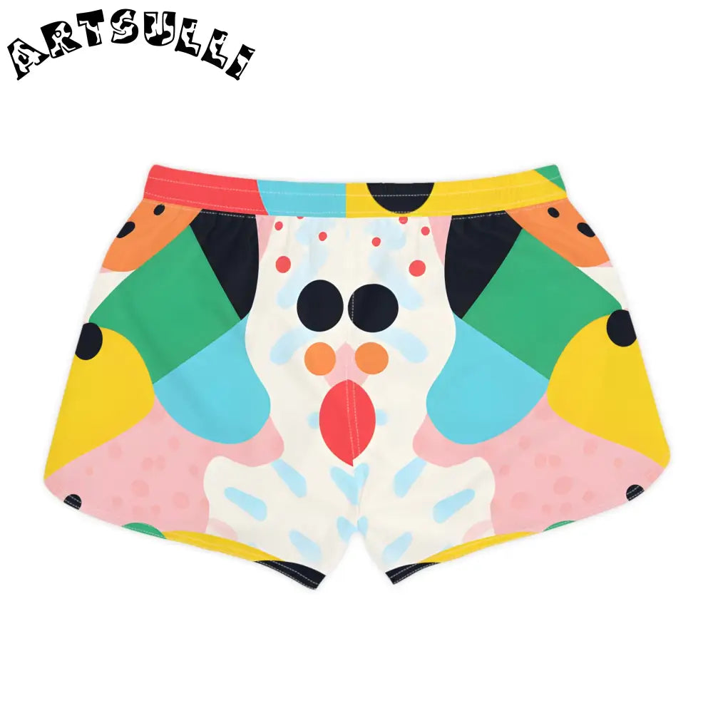 JAKKOUTTHEBXX Colorful Abstract Shapes Women’s Casual Shorts (AOP)
