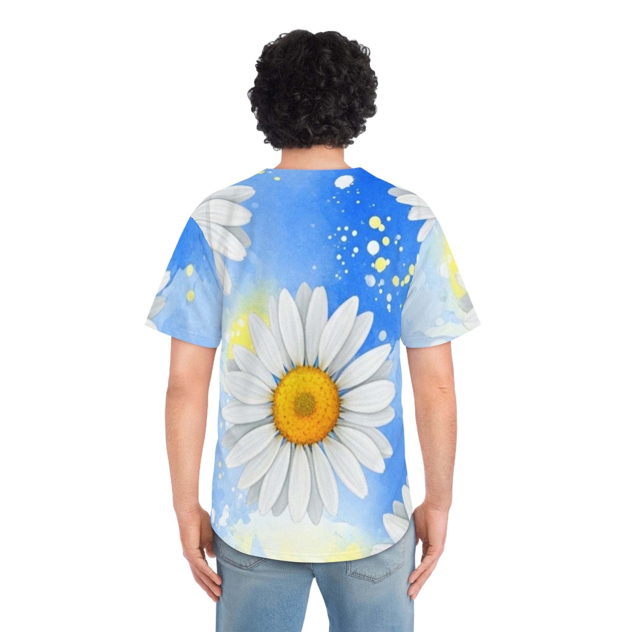 Daisies Men's Baseball Jersey (AOP), Artsulli - Art is Long, Life is Short, All Over Prints, , , , , , , 