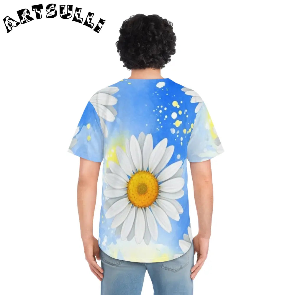 JAKKOUTTHEBXX Daisies Men’s Baseball Jersey (AOP) JAKKOUTTHEBXX