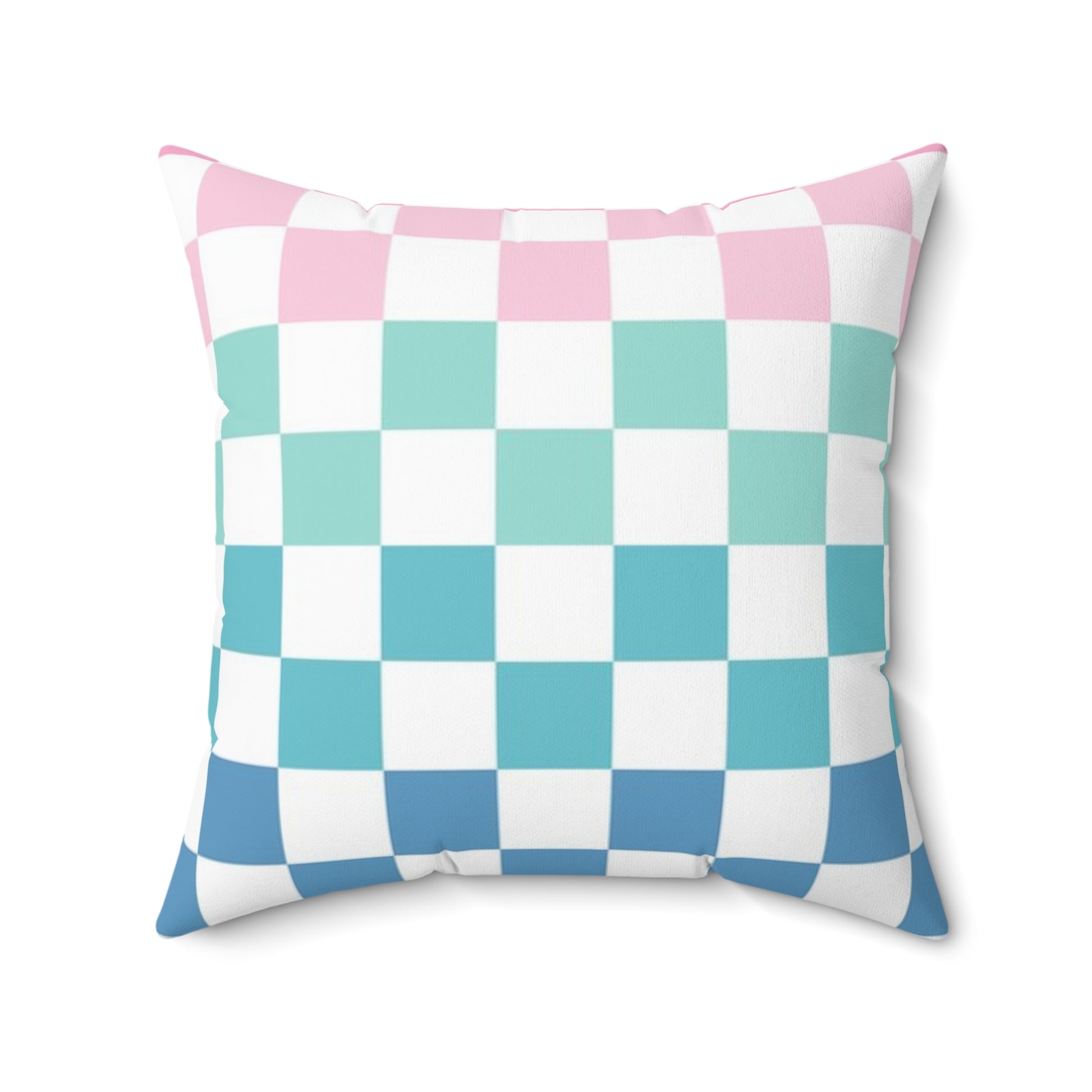 Vaporwave Rainbow  Checkerboard Multi-Color Spun Polyester Square Pillow, Artsulli - Art is Long, Life is Short, Home Decor, Size, 20" × 20", , , , , 66630001566757019993