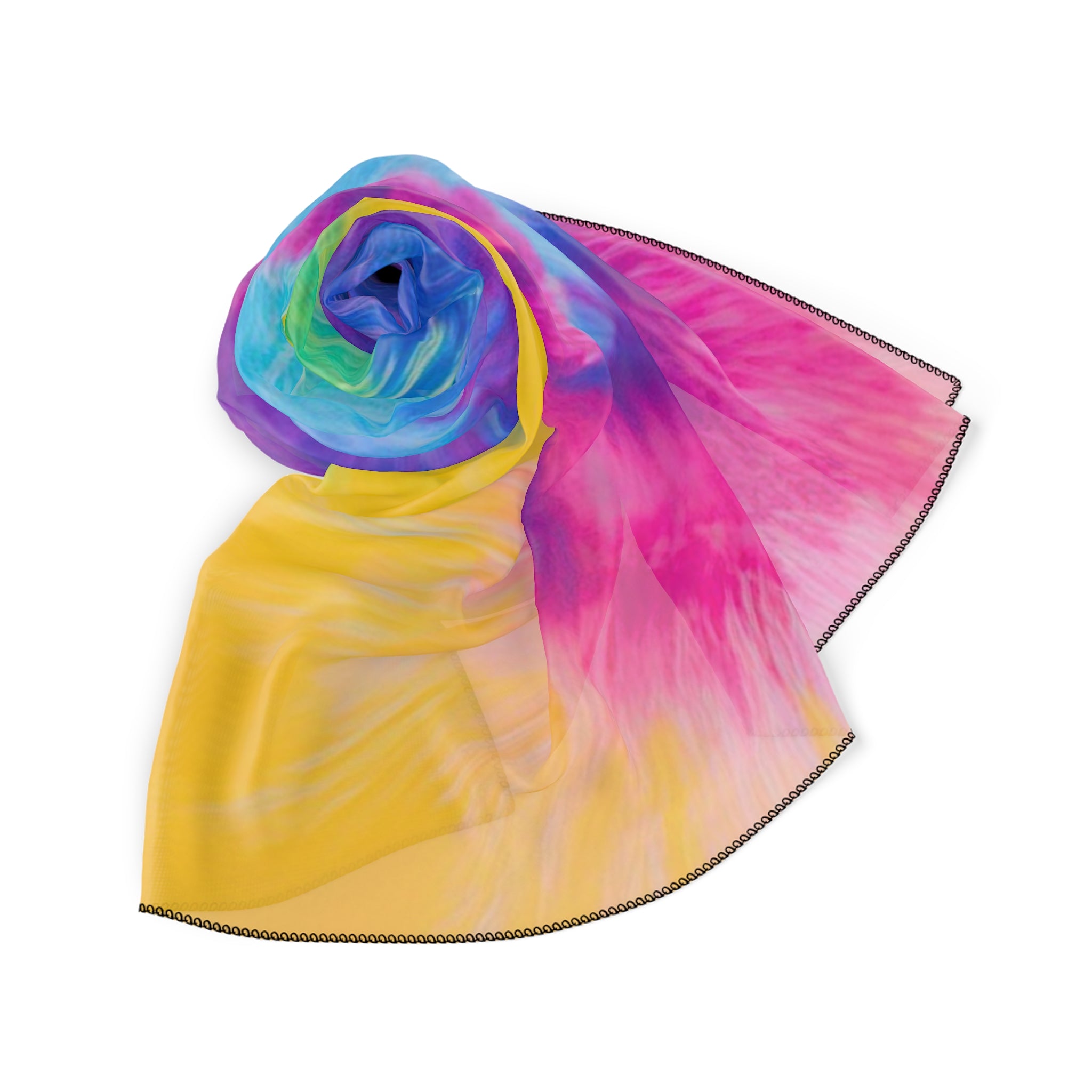 Psychedelic Tie Dye Poly Scarf, Artsulli - Art is Long, Life is Short, Accessories, , , , , , , 