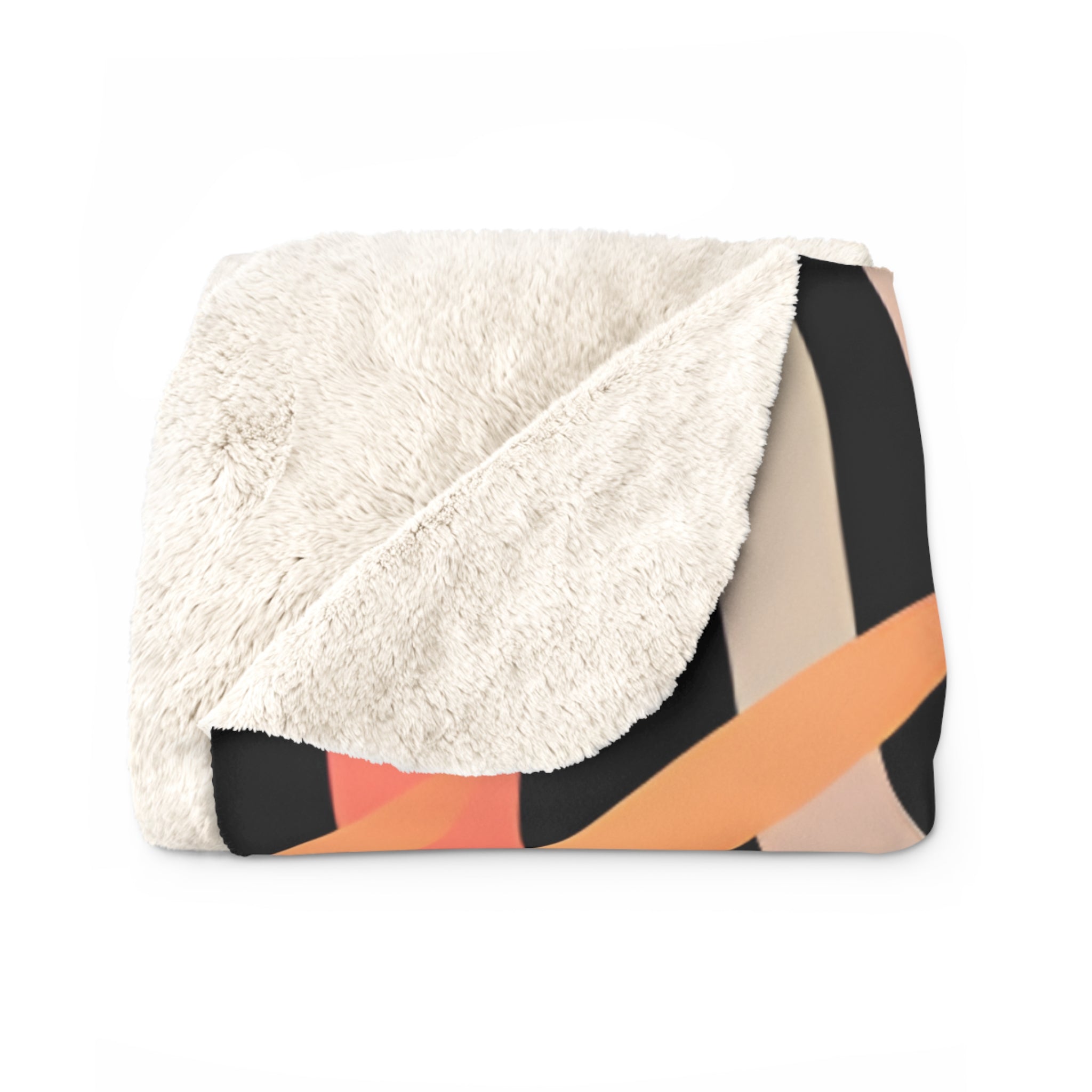 Palm Leaves x Zebra Stripes x Tiger Stripes Orange and Blue  Sherpa Fleece Blanket, Artsulli - Art is Long, Life is Short, Home Decor, , , , , , , 