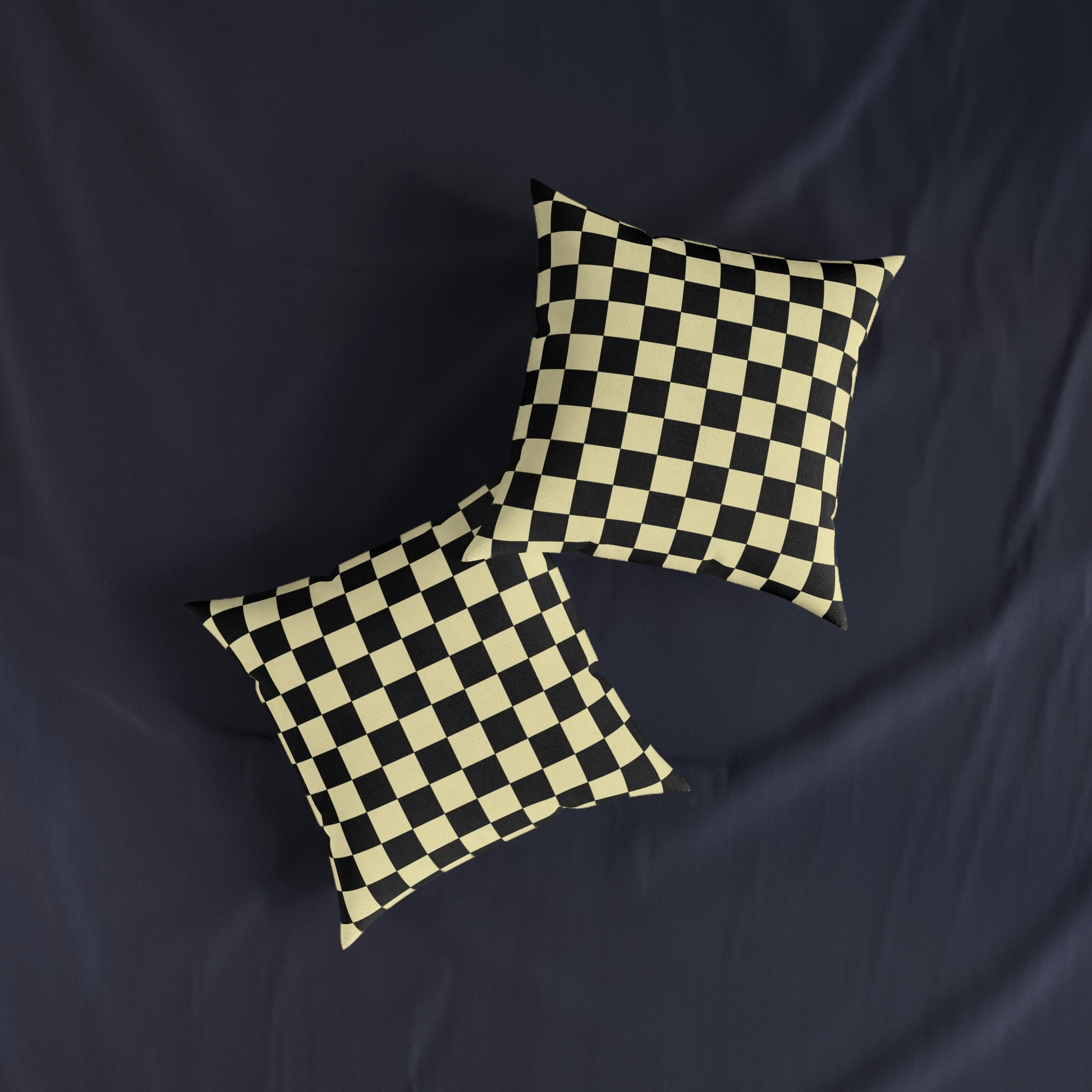 Checkerboard Black and Yellow Square Pillow, Artsulli - Art is Long, Life is Short, Home Decor, , , , , , , 