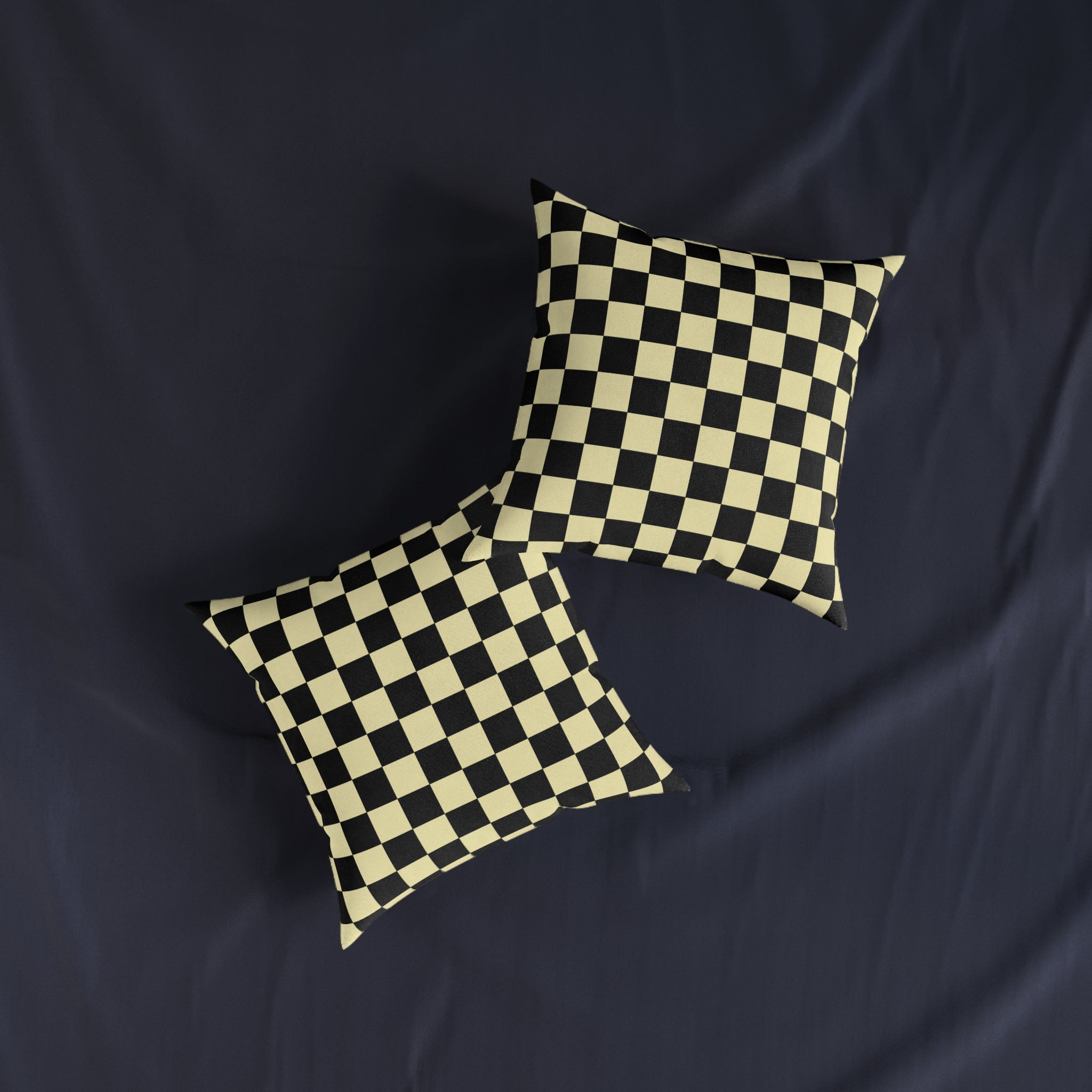 Checkerboard Black and Yellow Square Pillow, Artsulli - Art is Long, Life is Short, Home Decor, , , , , , , 