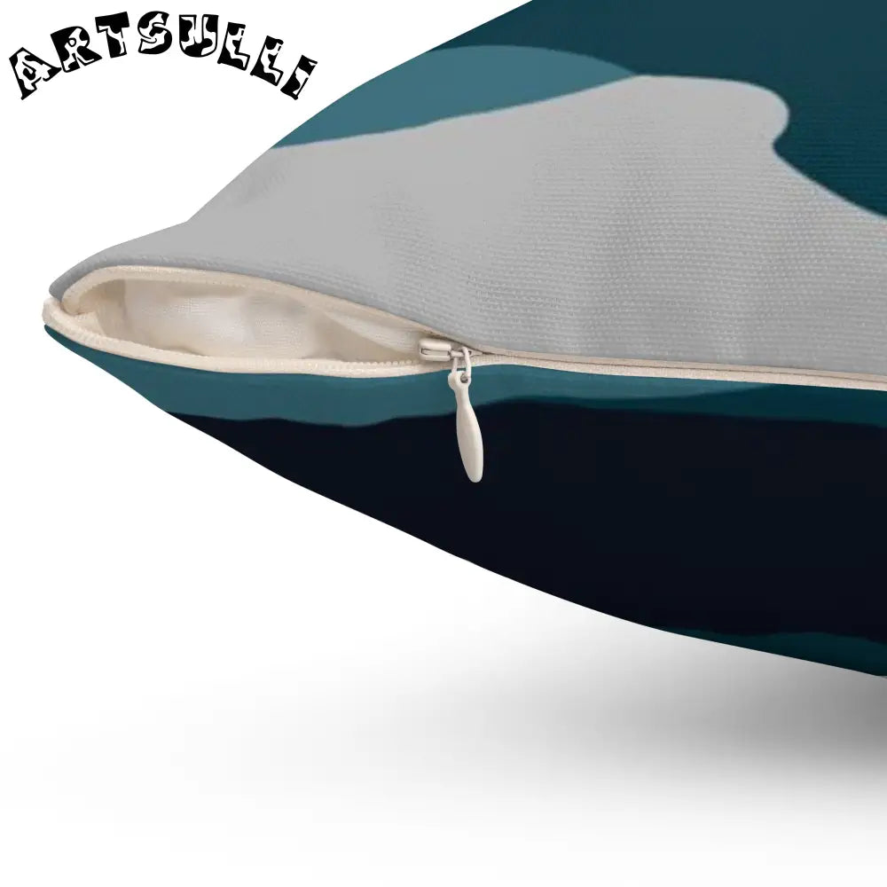 JAKKOUTTHEBXX Blue Camouflage Spun Polyester Square Pillow