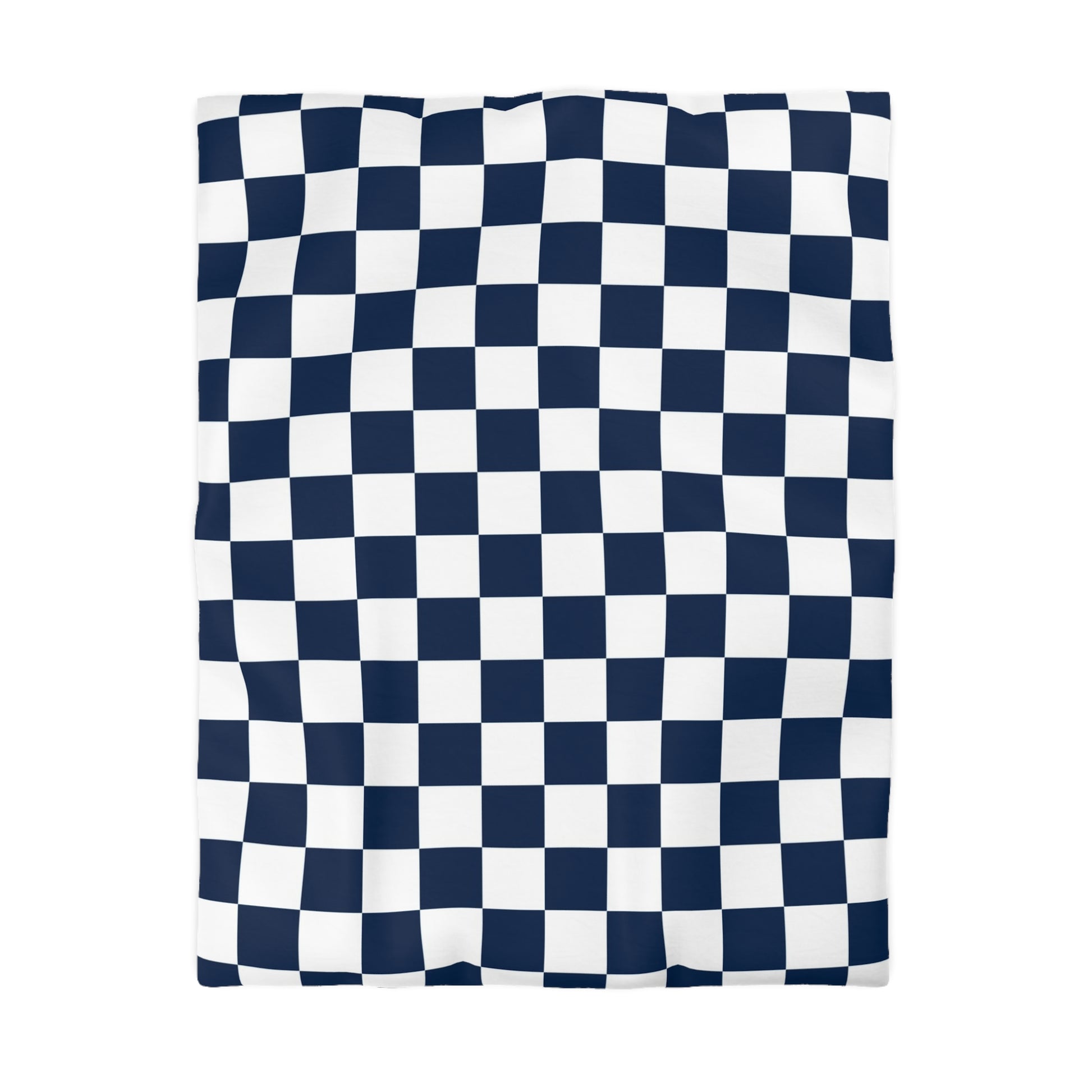 Checkerboard White and Navy Blue Microfiber Duvet Cover, Artsulli - Art is Long, Life is Short, Home Decor, Size, Twin, Color, White, , , 12082420299085561006