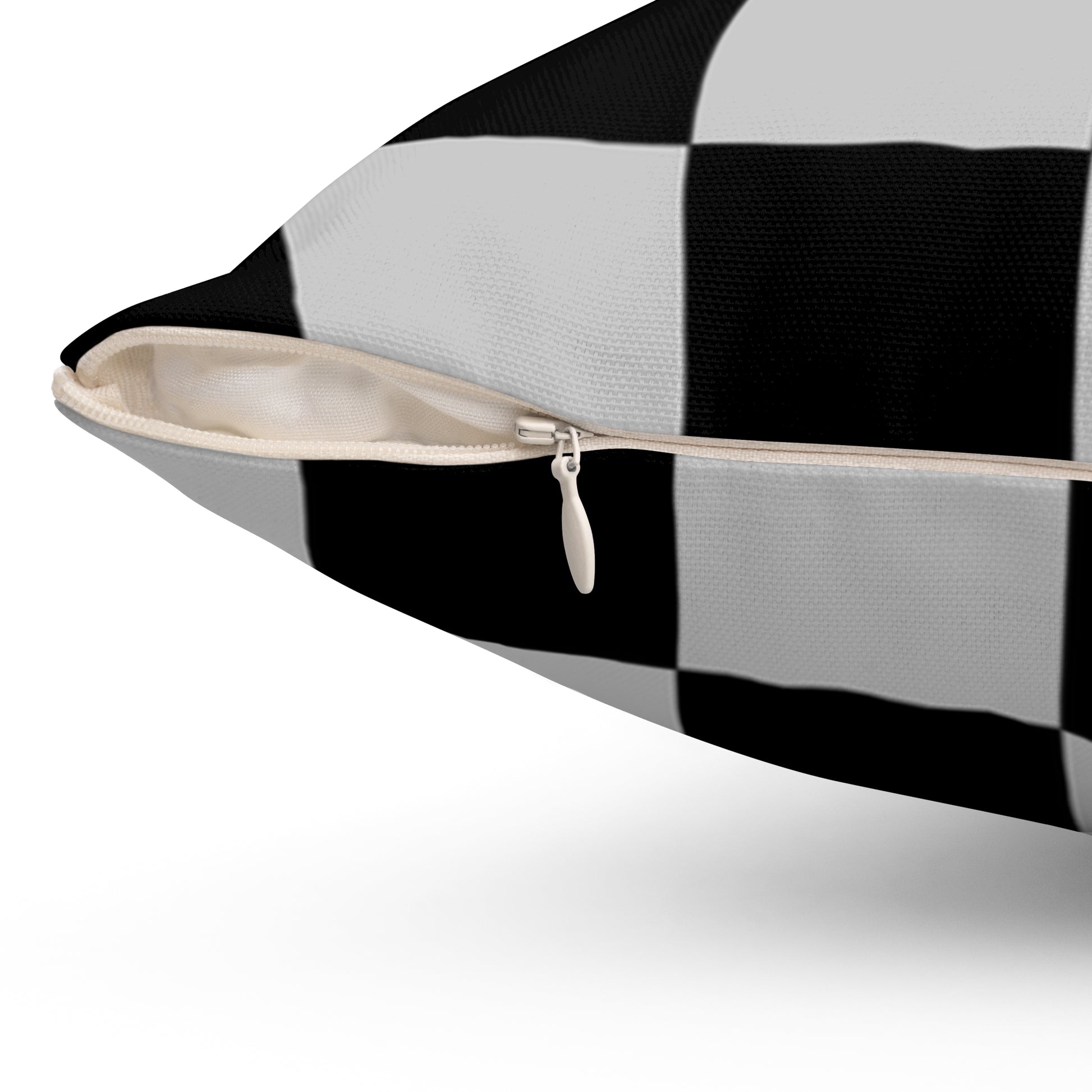 Checkerboard Dada Black and Light Gray Spun Polyester Square Pillow, Artsulli - Art is Long, Life is Short, Home Decor, , , , , , , 