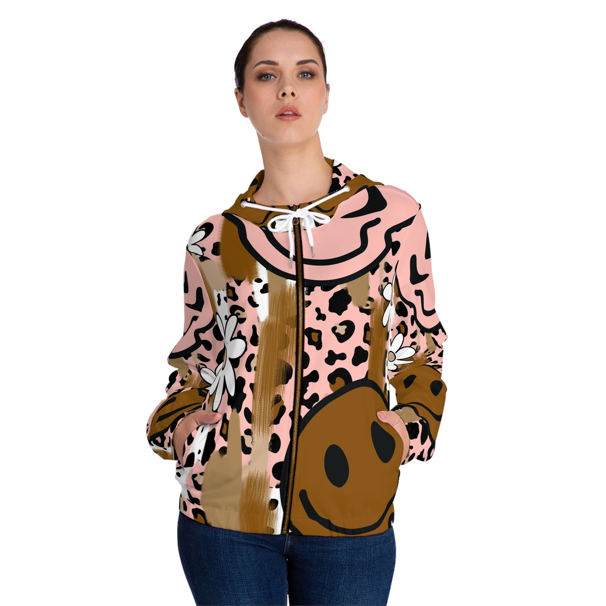 Sutfin Ghosts Pop Art Women’s Full-Zip Hoodie (AOP), Artsulli - Art is Long, Life is Short, All Over Prints, , , , , , , 