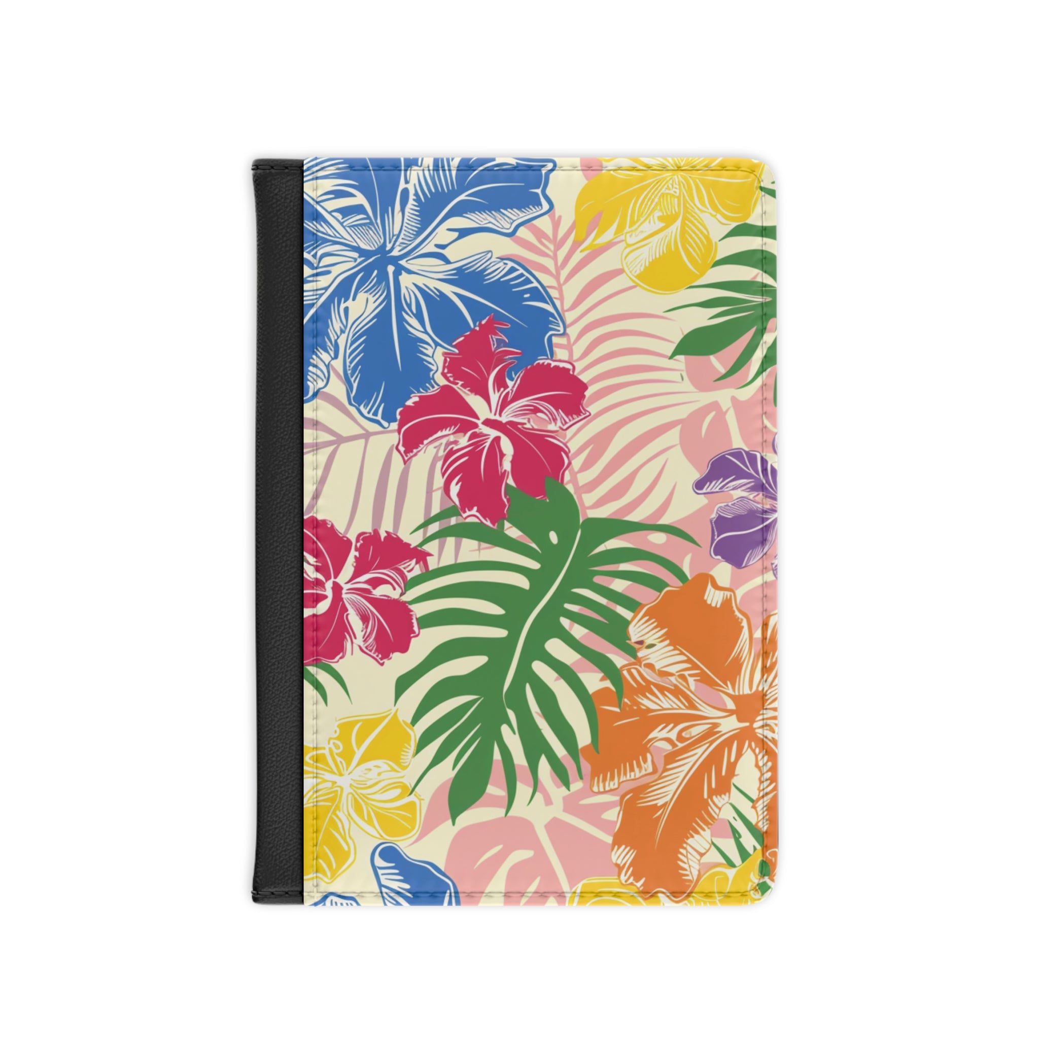 Blooming Tropical Flowers Passport Cover, Artsulli - Art is Long, Life is Short, Accessories, Size, 3.9" x 5.8", Color, Black, , , 36113364022221074254