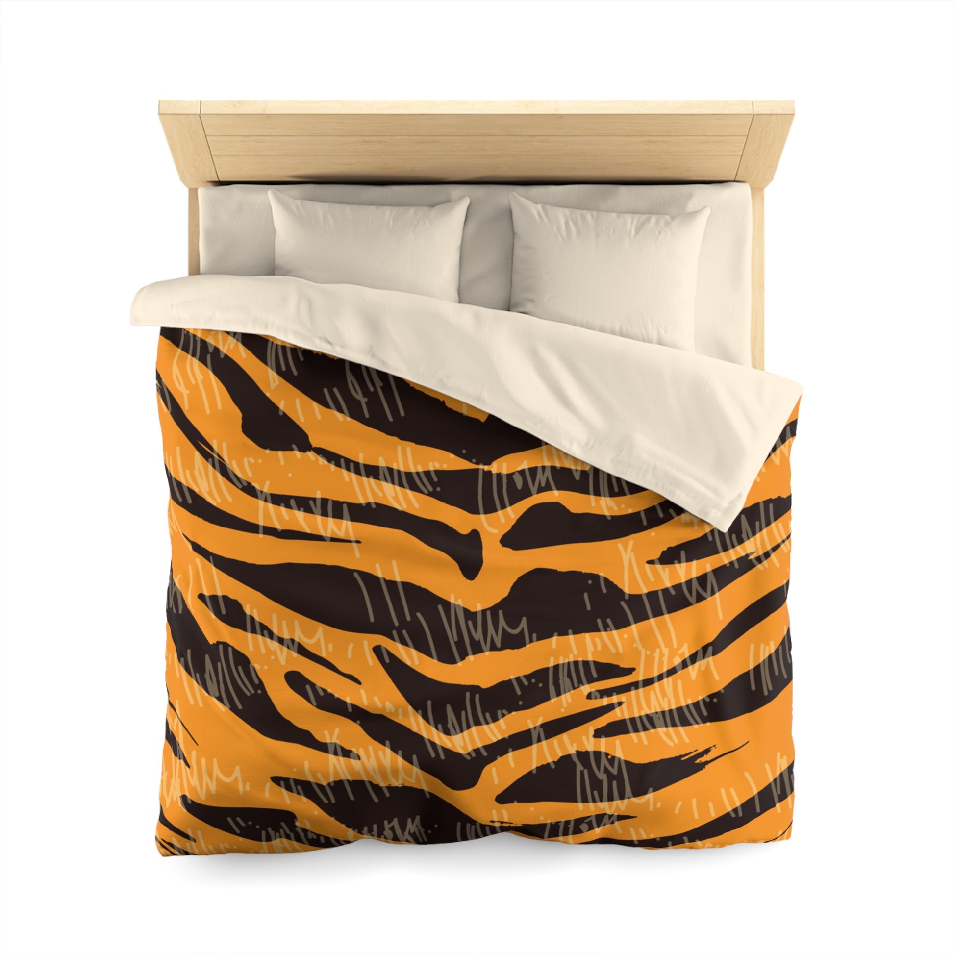 Tiger Scratches Orange & Black Microfiber Duvet Cover, Artsulli - Art is Long, Life is Short, Home Decor, , , , , , , 