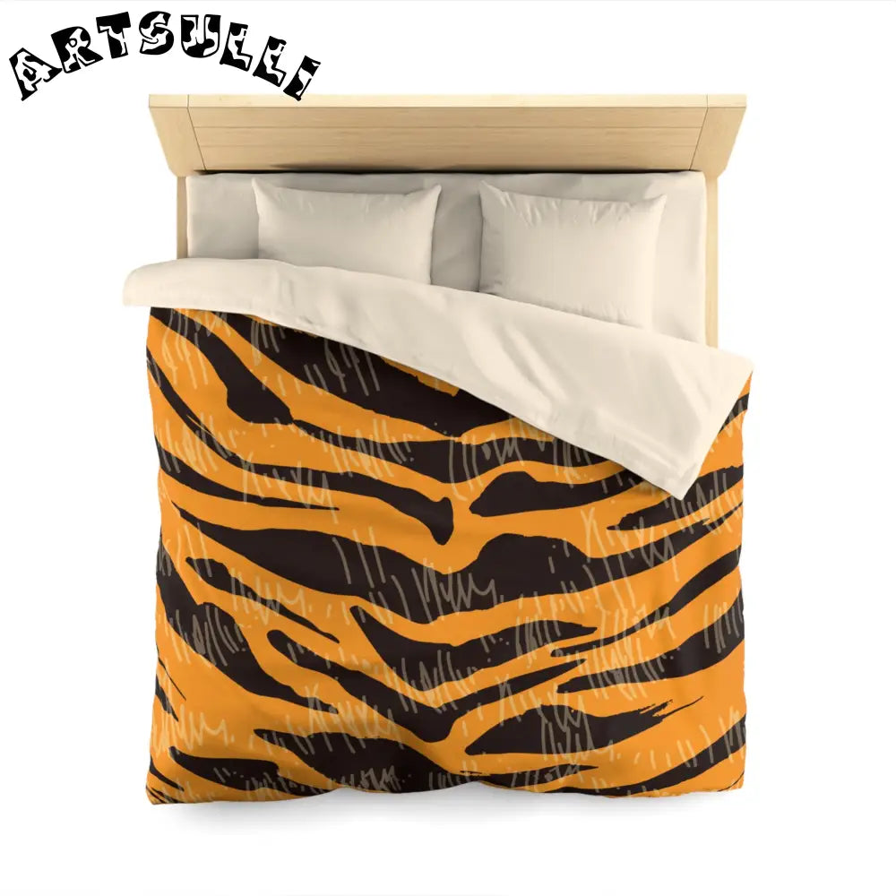 JAKKOUTTHEBXX Tiger Scratches Orange & Black Microfiber Duvet Cover