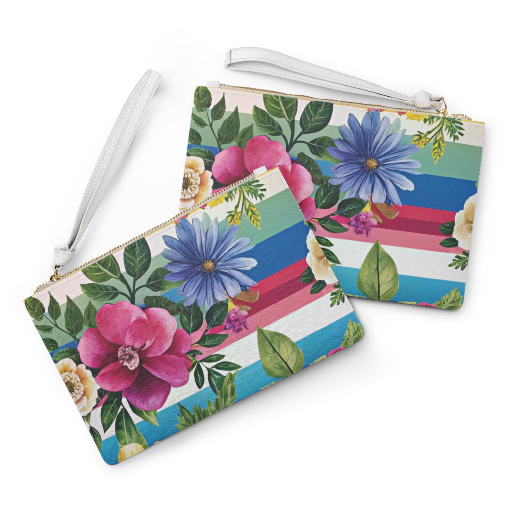 Floral Stripe 4K Clutch Bag, Artsulli - Art is Long, Life is Short, Bags, , , , , , , 