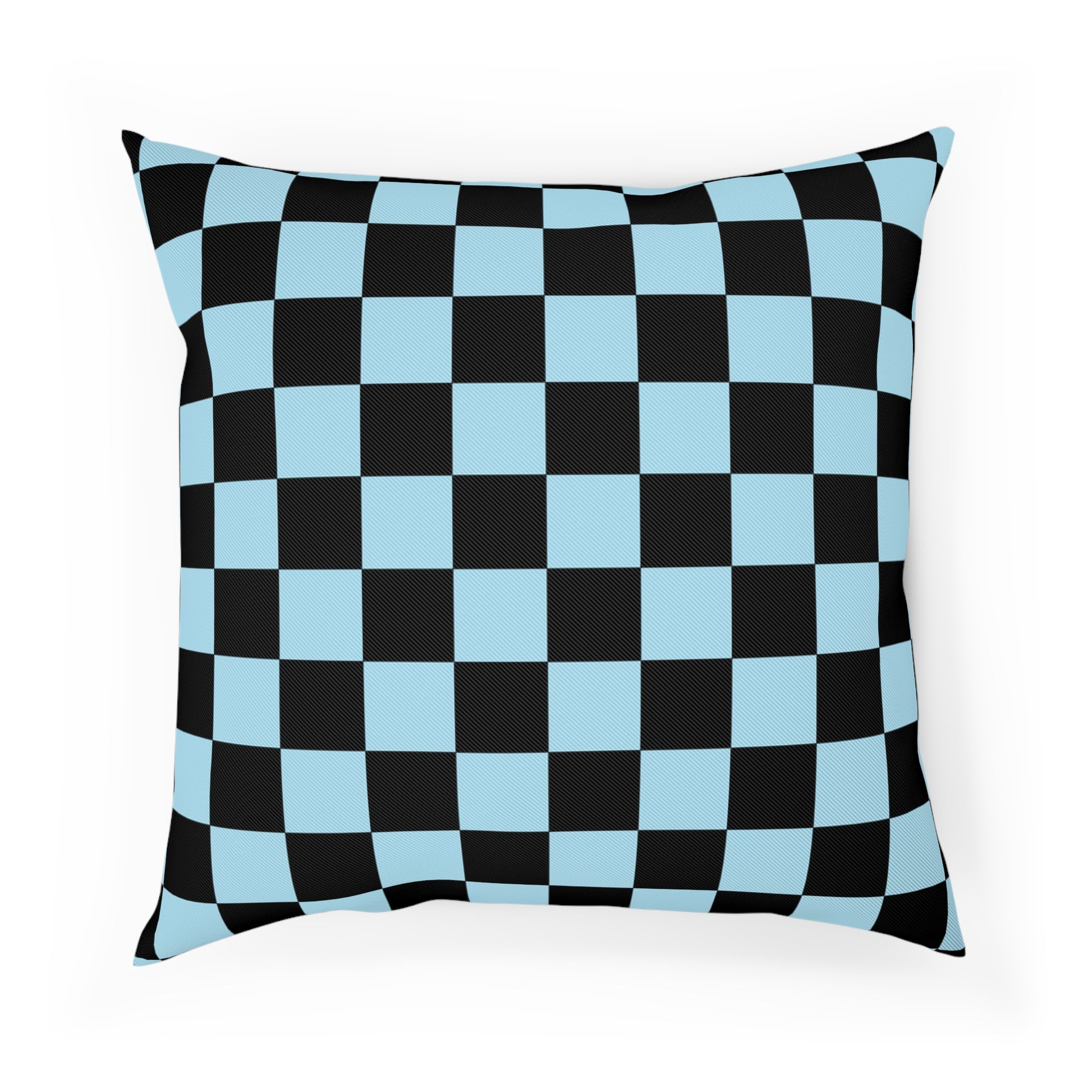 Checkerboard Black and Blue Cushion, Artsulli - Art is Long, Life is Short, Home Decor, Size, 18.1" × 18.1", , , , , 24871854986919624613
