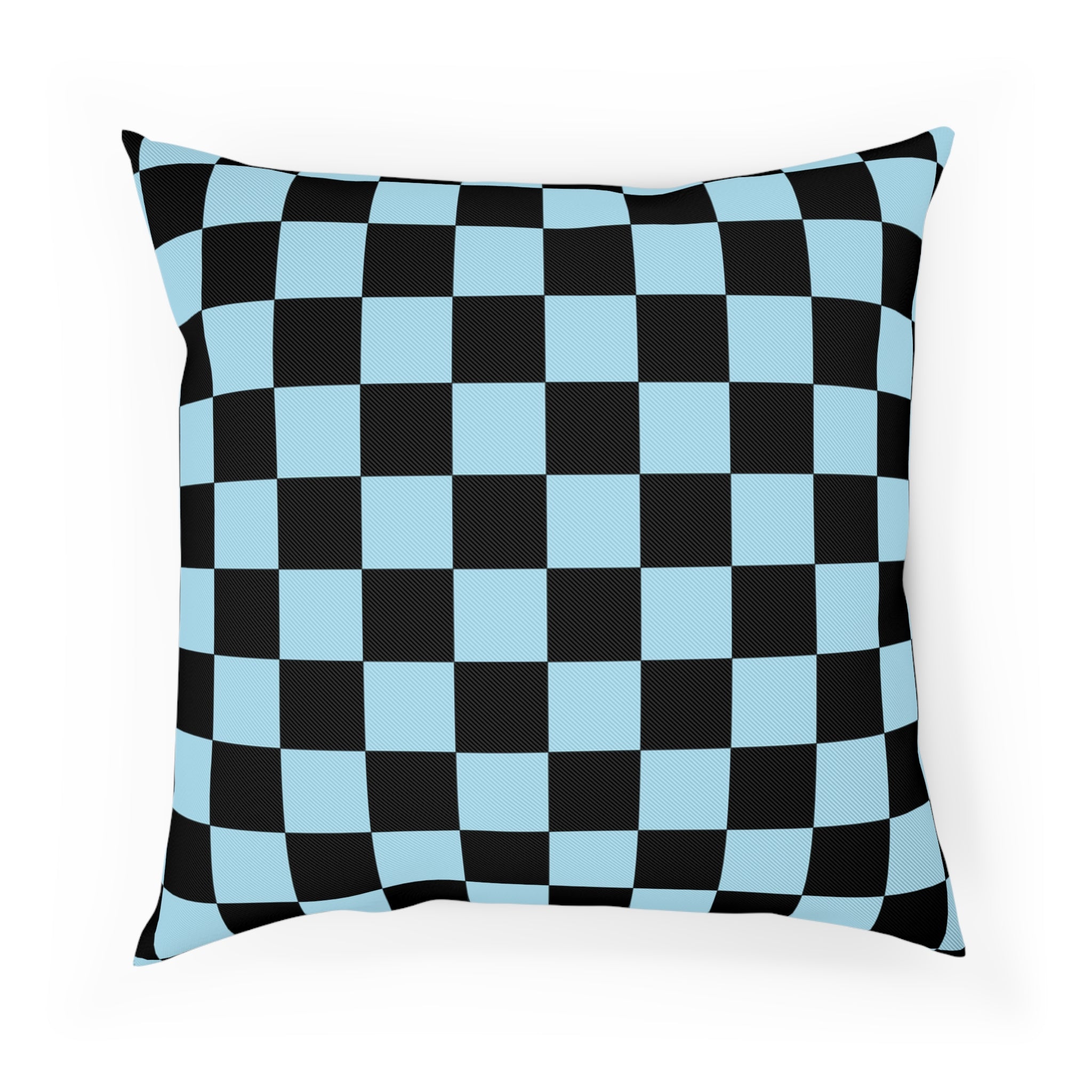 Checkerboard Black and Blue Cushion, Artsulli - Art is Long, Life is Short, Home Decor, Size, 18.1" × 18.1", , , , , 24871854986919624613