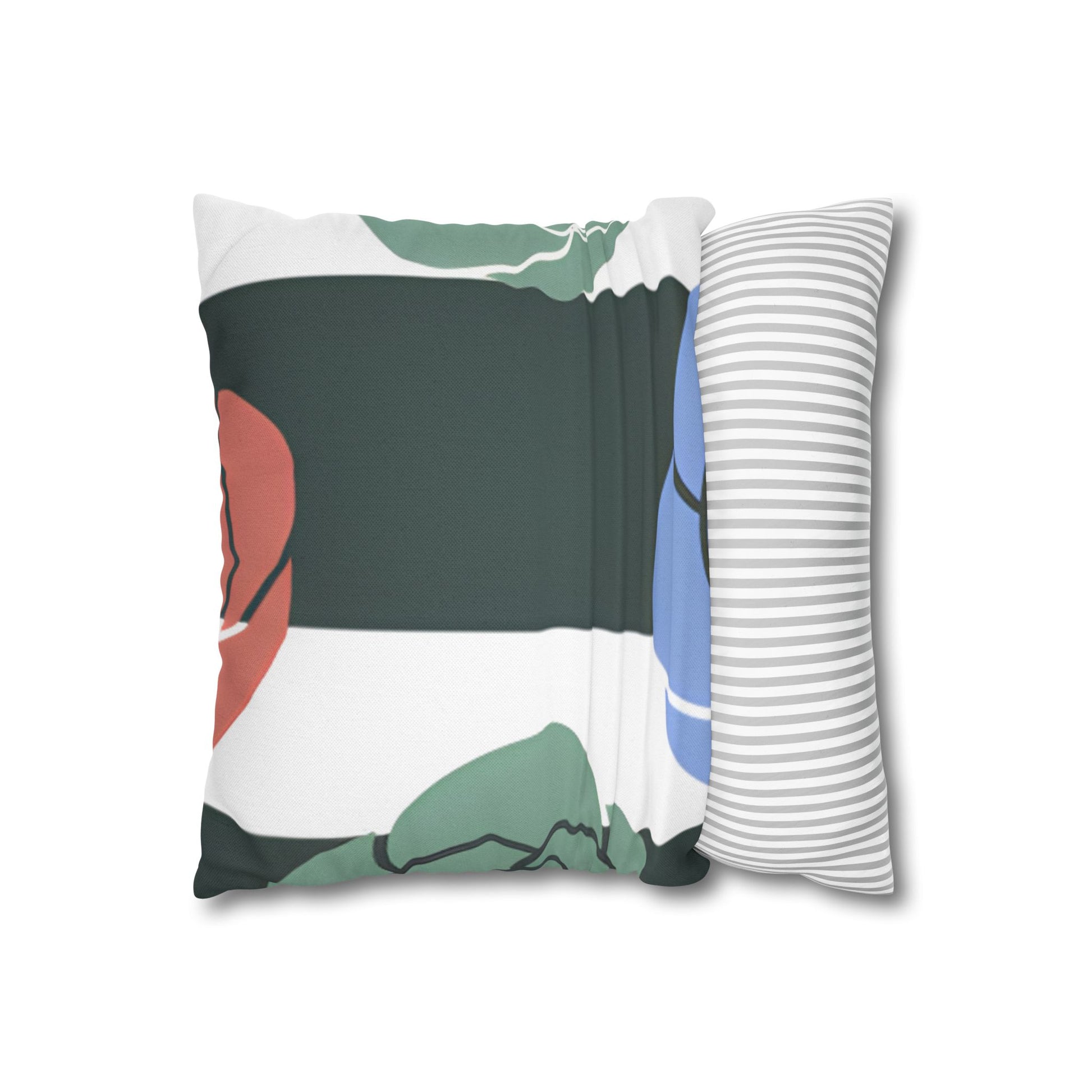 Striped Rose Garden Spun Polyester Square Pillowcase, Artsulli - Art is Long, Life is Short, Home Decor, , , , , , , 