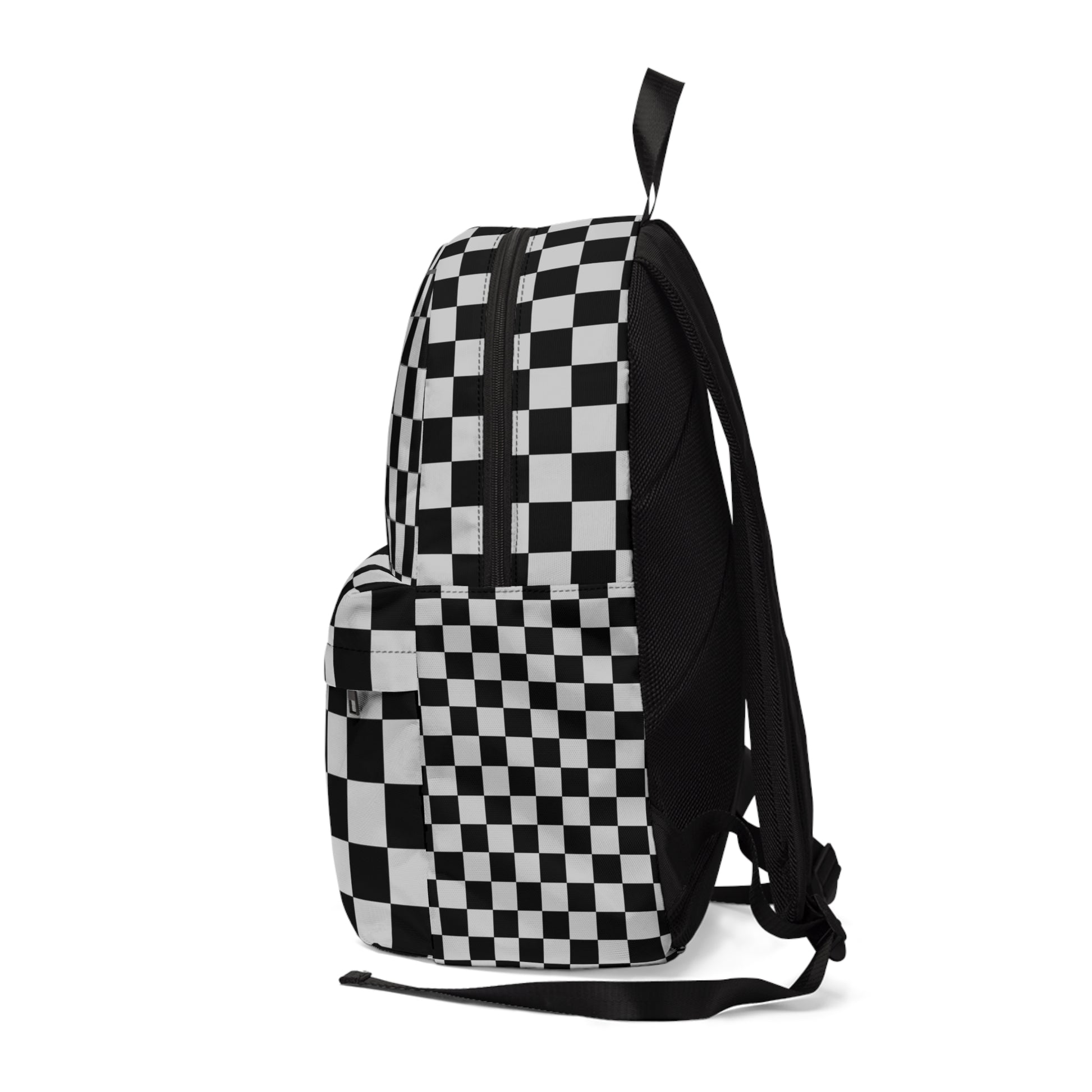 Checkerboard Dada Black and Light Gray Unisex Classic Backpack, Artsulli - Art is Long, Life is Short, Bags, , , , , , , 