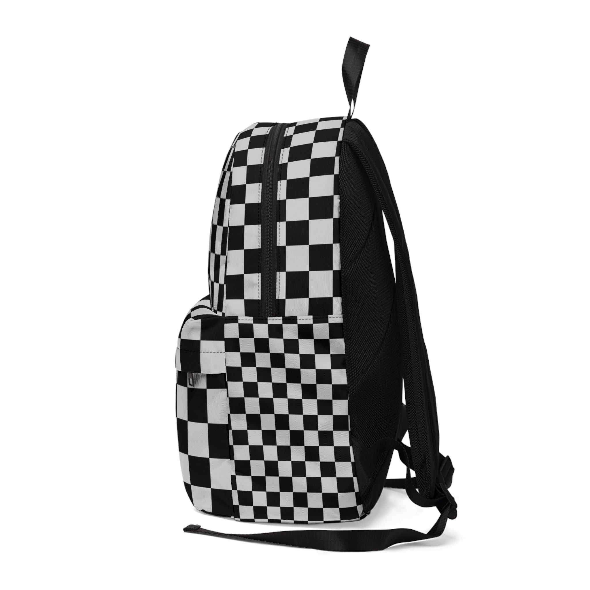 Checkerboard Dada Black and Light Gray Unisex Classic Backpack, Artsulli - Art is Long, Life is Short, Bags, , , , , , , 