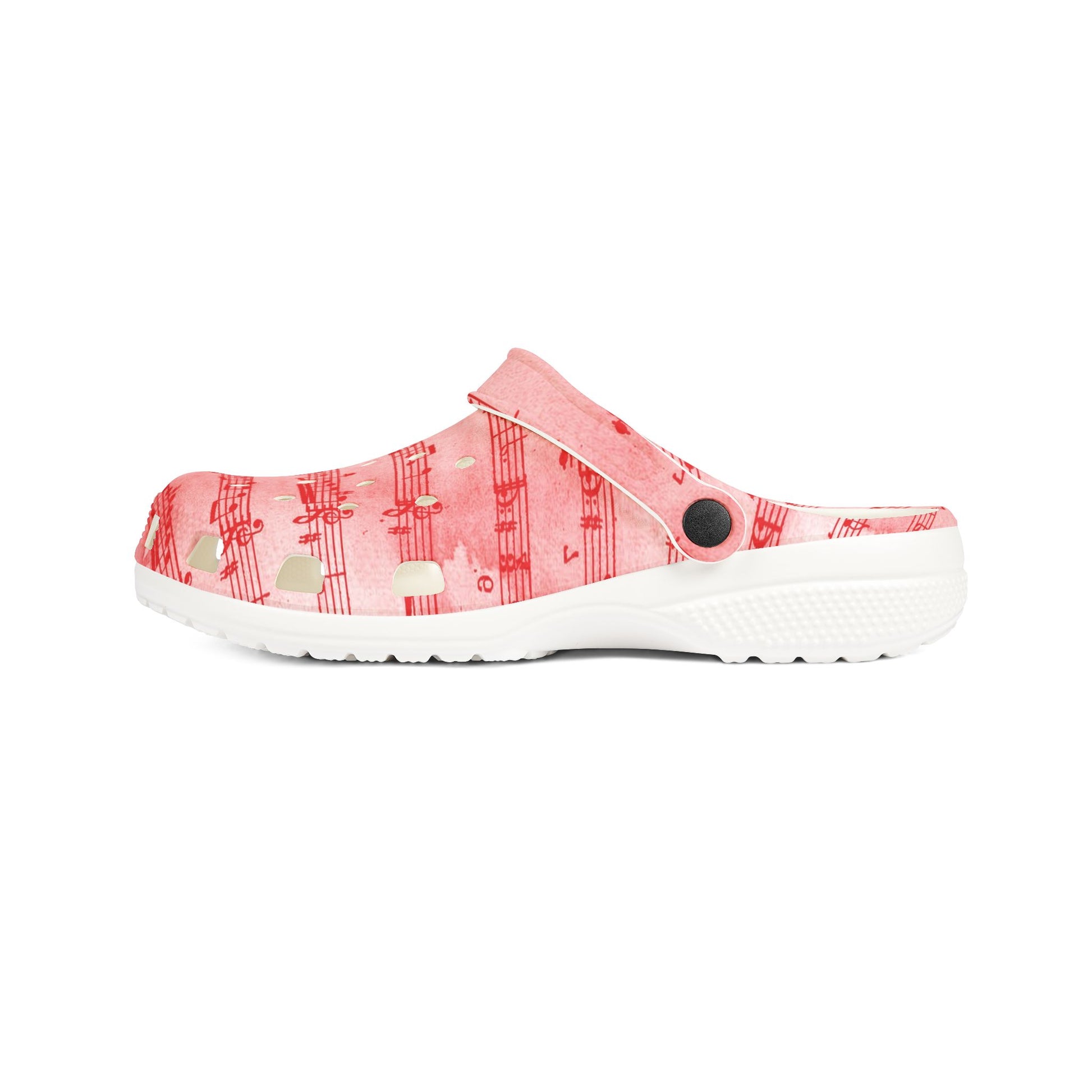 Drip Spill Type Beat Sheet Music Red EVA Foam Rubber Shoes (AOP), Artsulli - Art is Long, Life is Short, Shoes, , , , , , , 