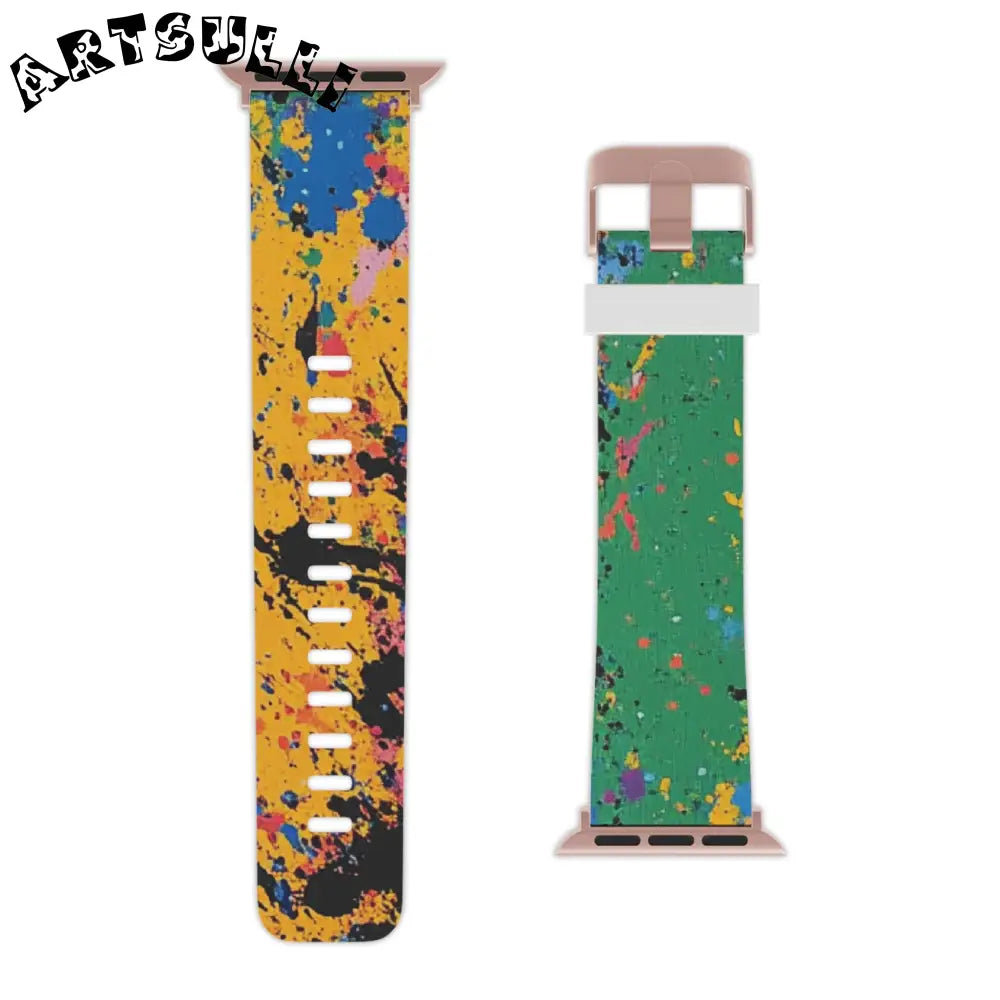 JAKKOUTTHEBXX The Colors Of Paint Splatter Watch Band for Apple