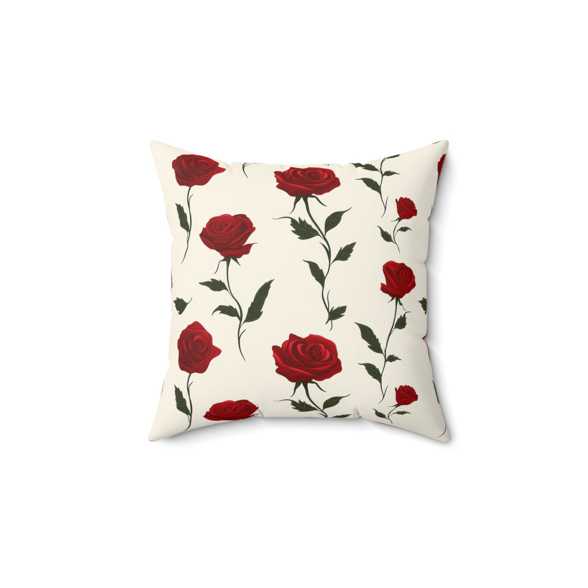 Red Roses Spun Polyester Square Pillow, Artsulli - Art is Long, Life is Short, Home Decor, , , , , , , 