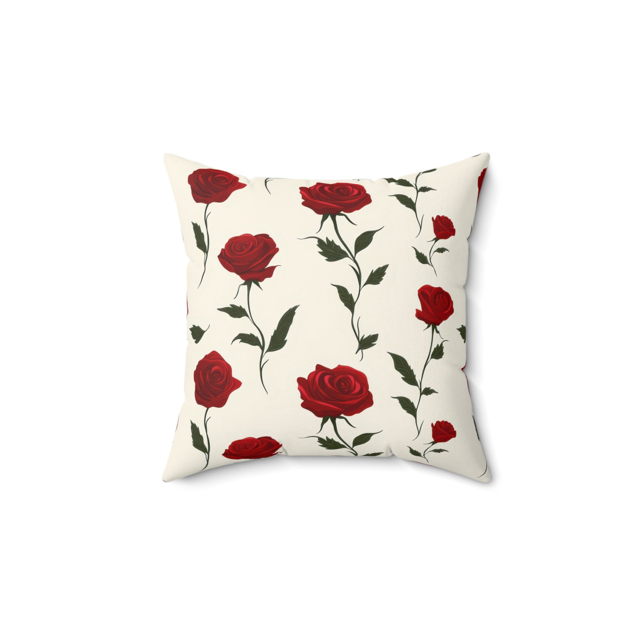 Red Roses Spun Polyester Square Pillow, Artsulli - Art is Long, Life is Short, Home Decor, , , , , , , 