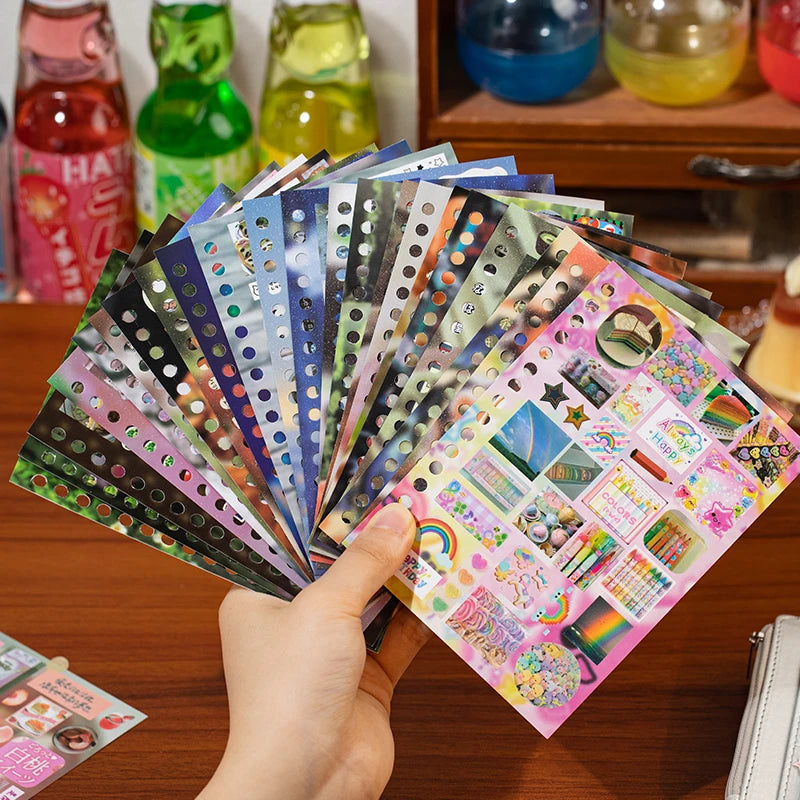 20/30 Sheets Die cut Japanese Stationery Stickers book Retro Cartoon Decorative Sticker handmade Scrapbooking Journal Supplies