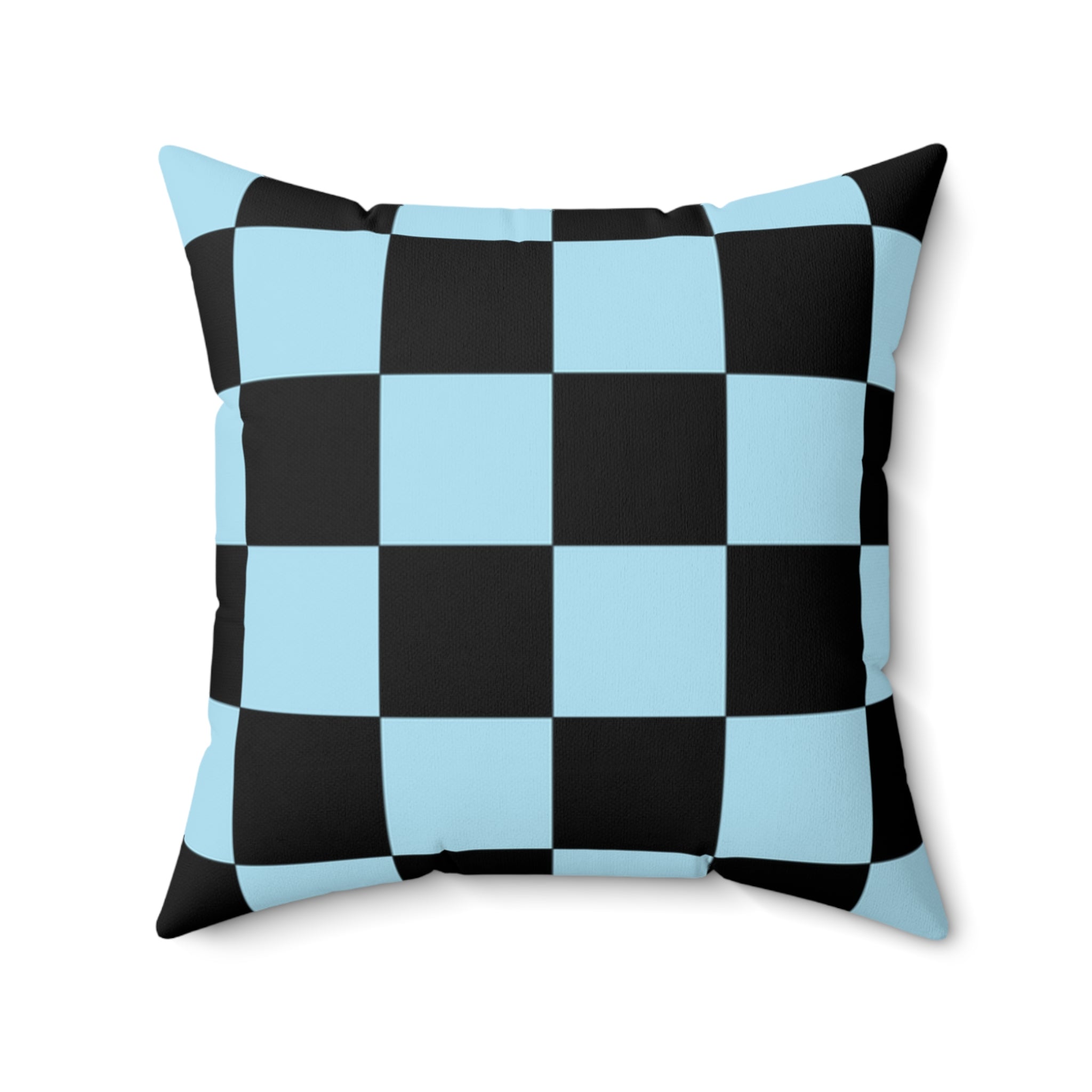 Checkerboard Black and Blue Spun Polyester Square Pillow, Artsulli - Art is Long, Life is Short, Home Decor, , , , , , , 