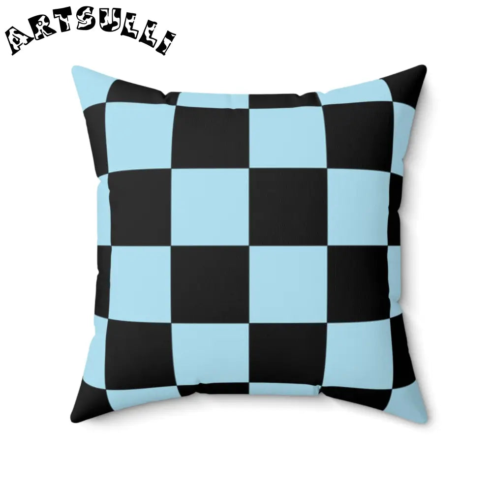 JAKKOUTTHEBXX Checkerboard Black and Blue Spun Polyester Square